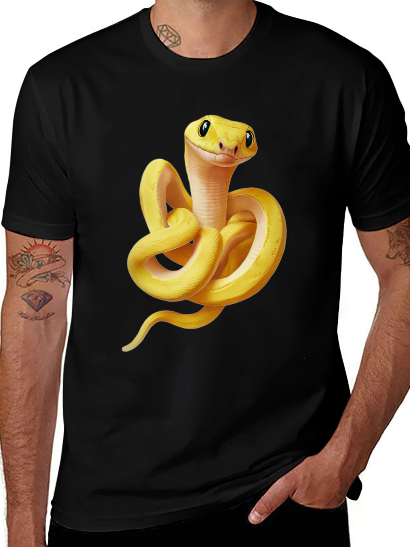 Cool Snake Graphic T-Shirt - Black Cotton Tee