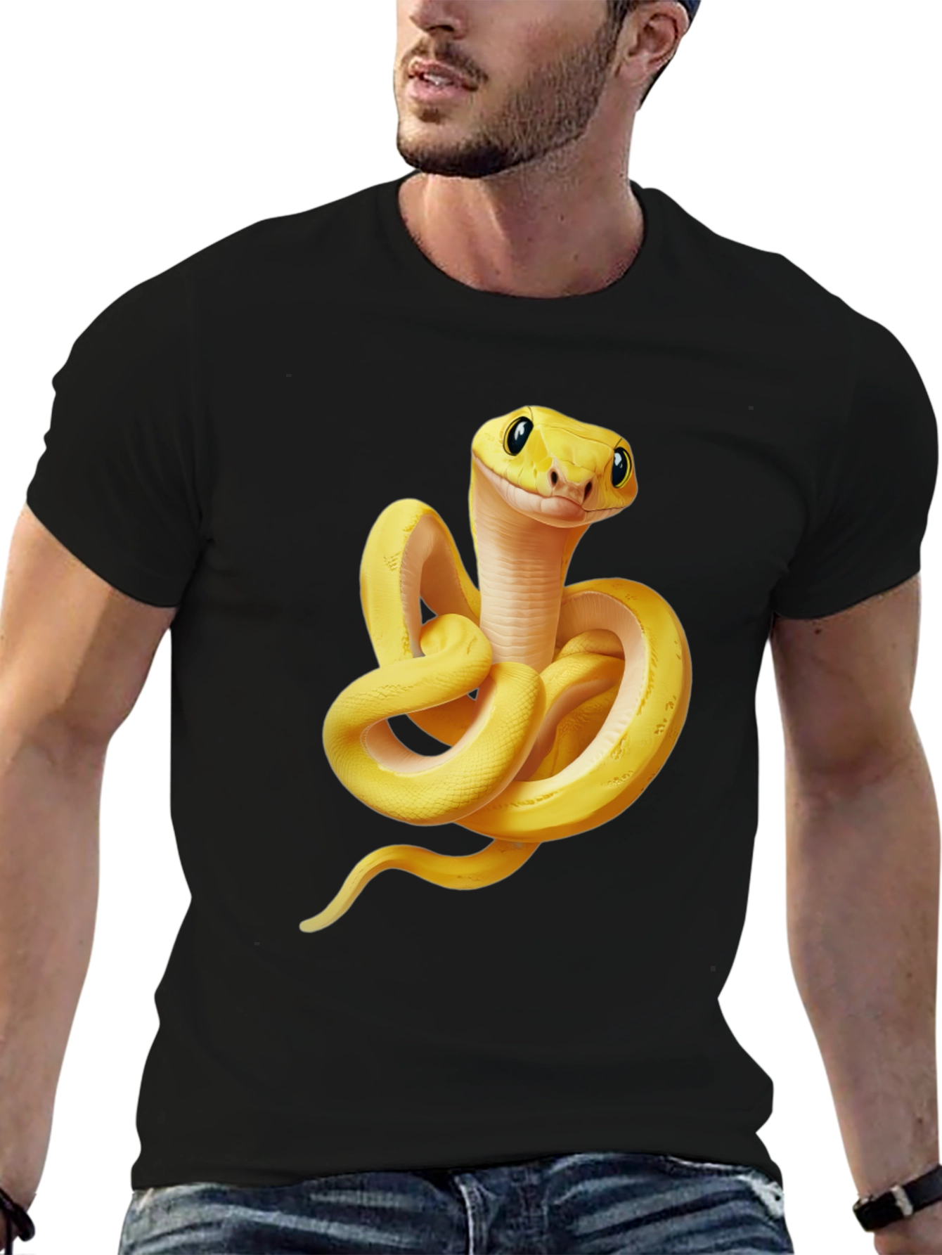 Cool Snake Graphic T-Shirt - Black Cotton Tee