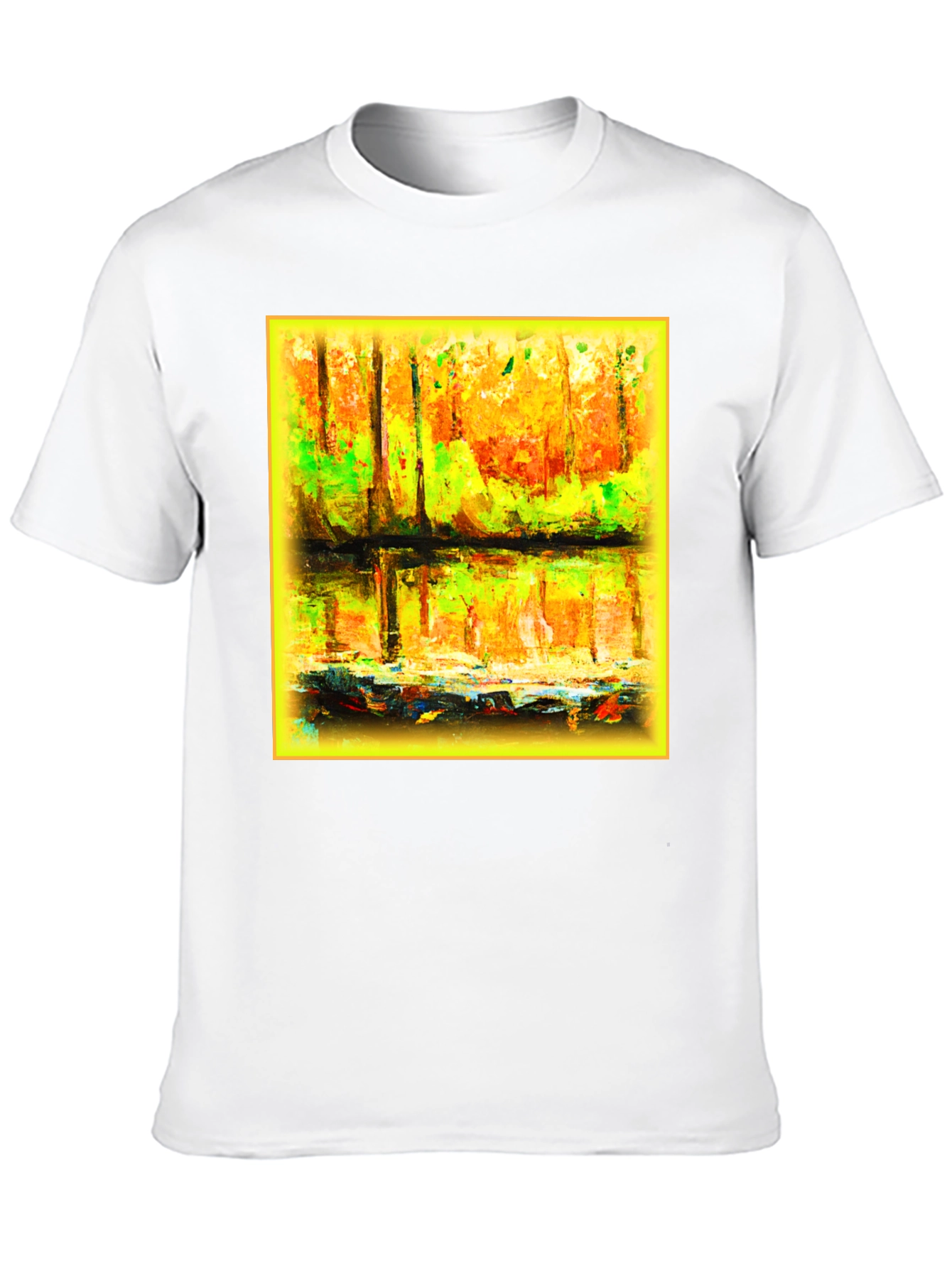 Abstract Forest Reflection Graphic Tee - Black