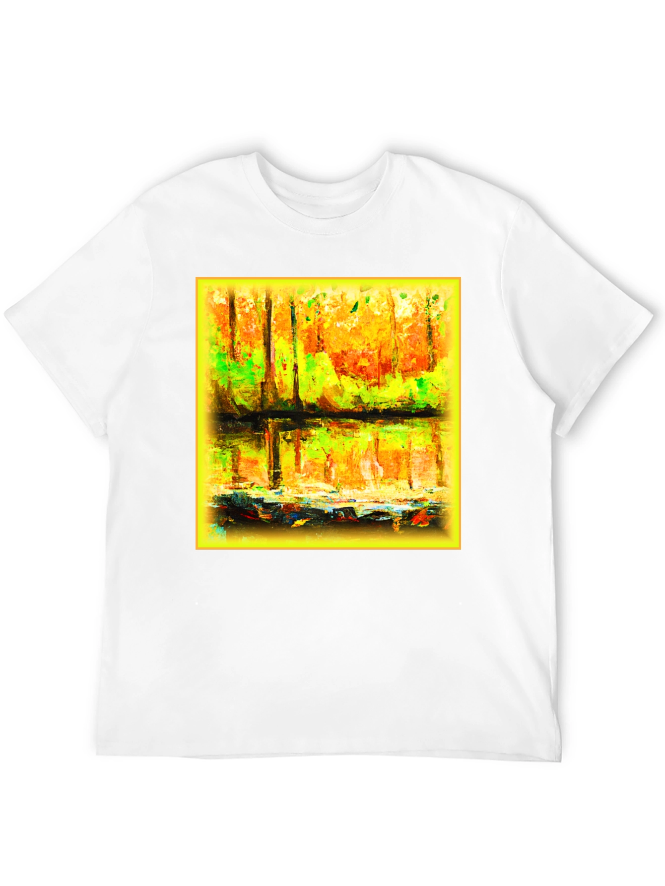 Abstract Forest Reflection Graphic Tee - Black