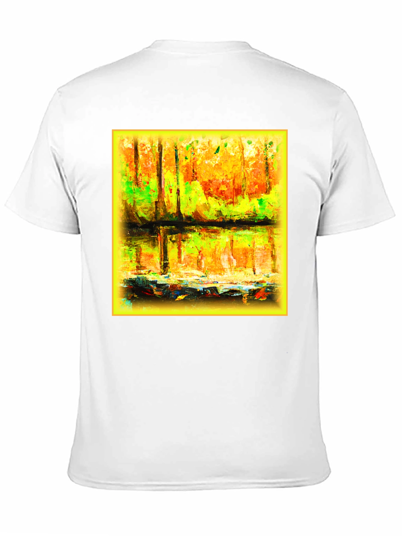 Abstract Forest Reflection Graphic Tee - Black