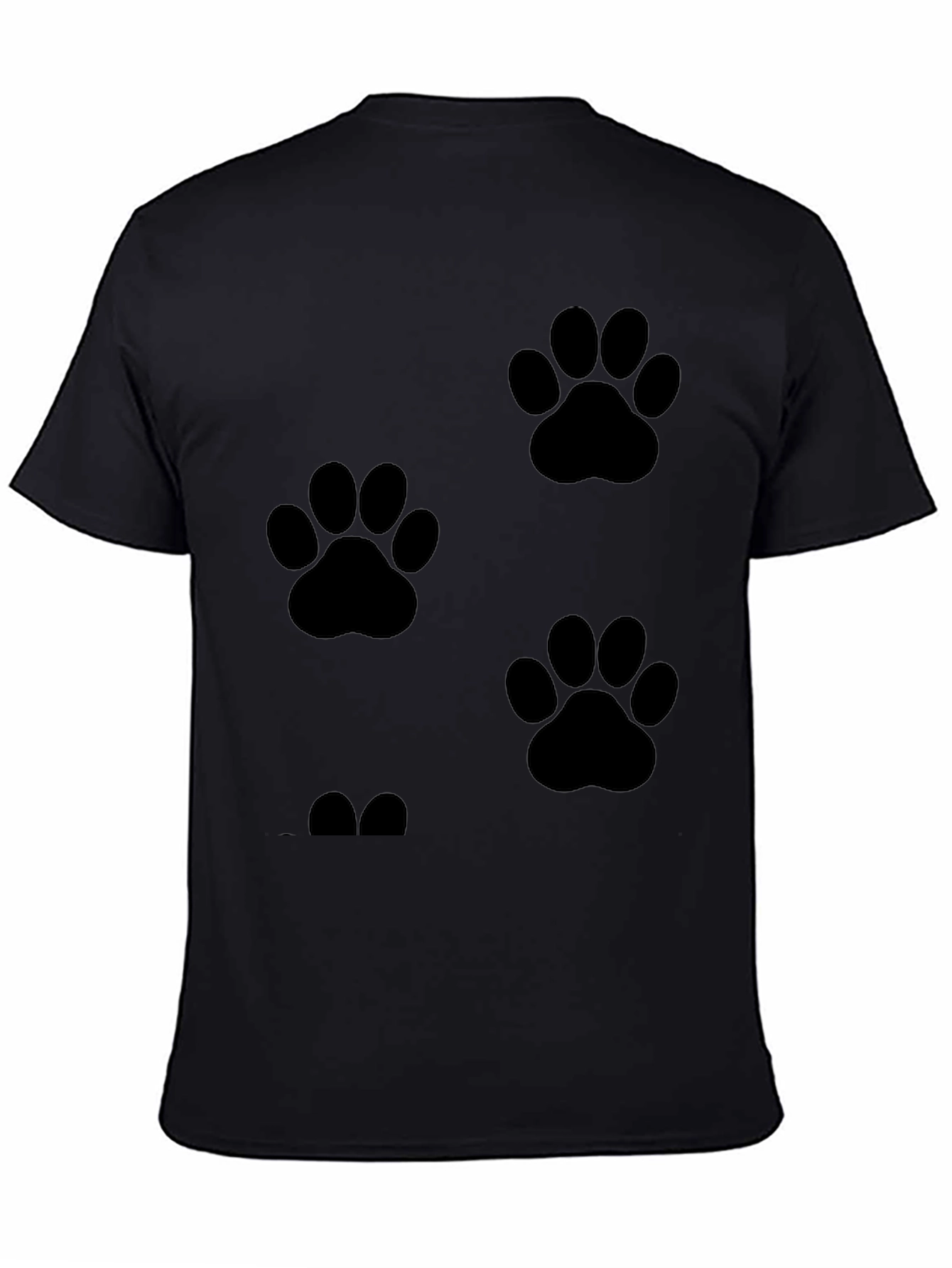 Mens Black Paw Print T-Shirt