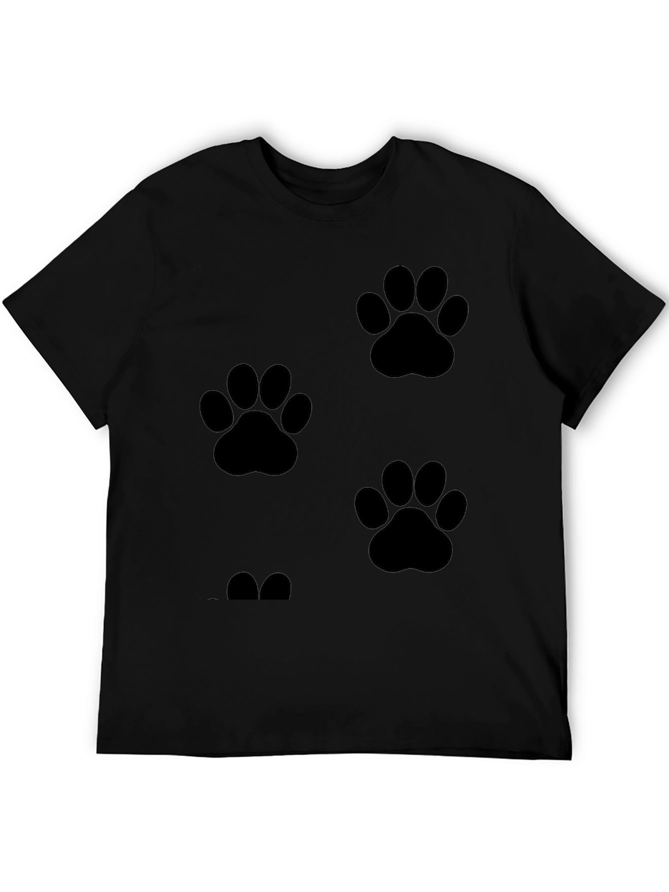 Mens Black Paw Print T-Shirt