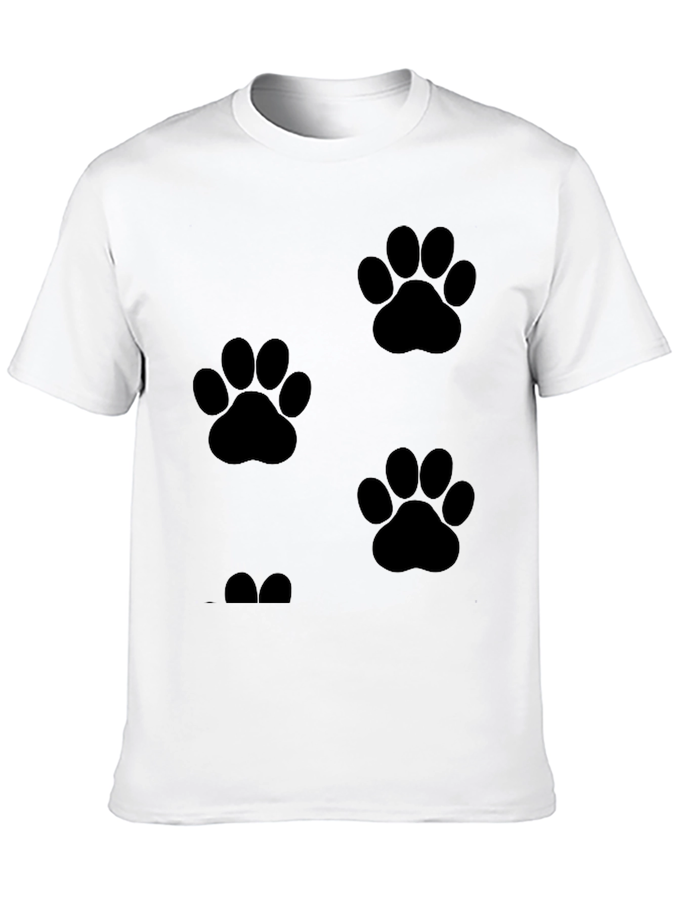 Mens Black Paw Print T-Shirt