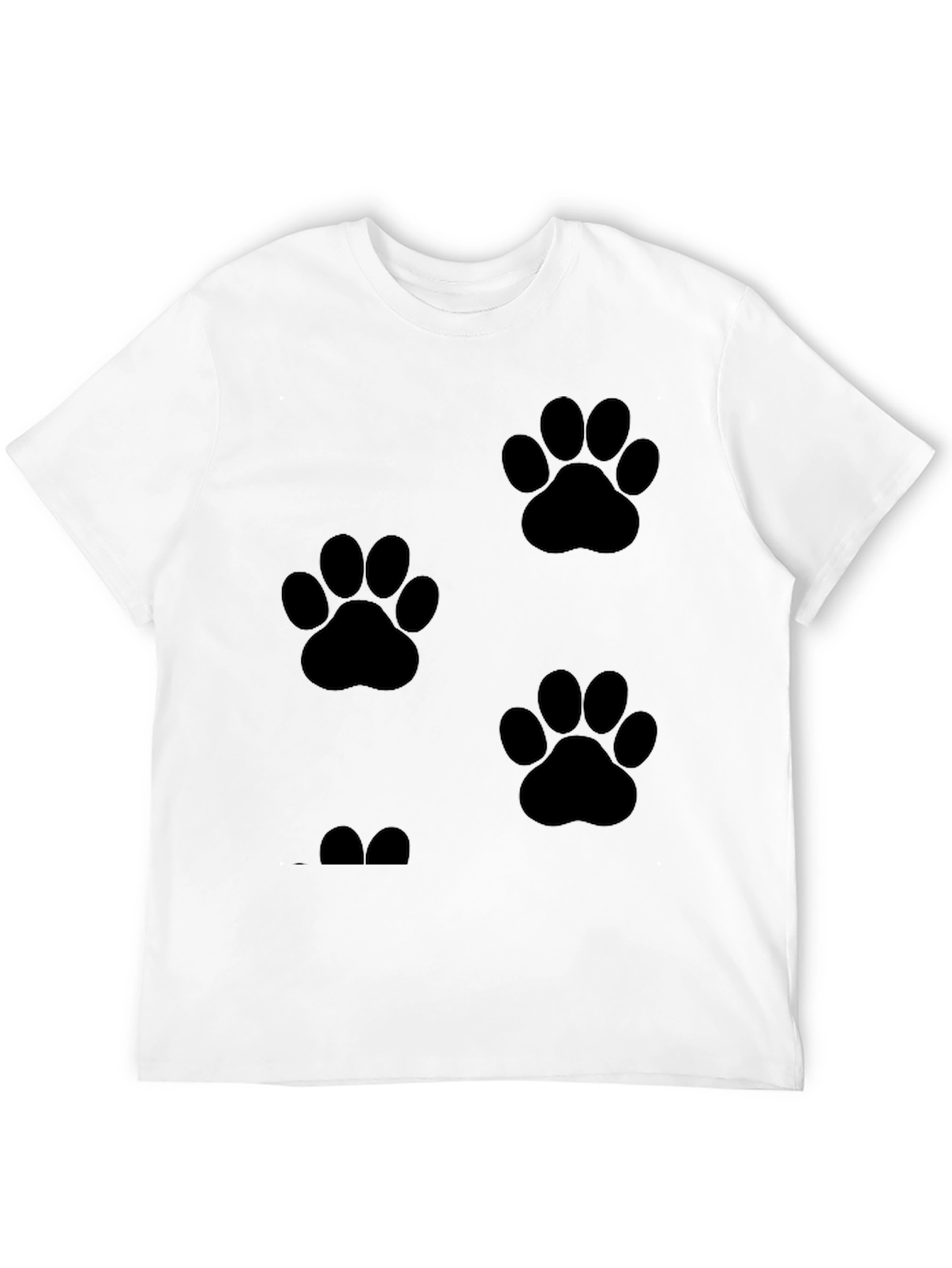 Mens Black Paw Print T-Shirt