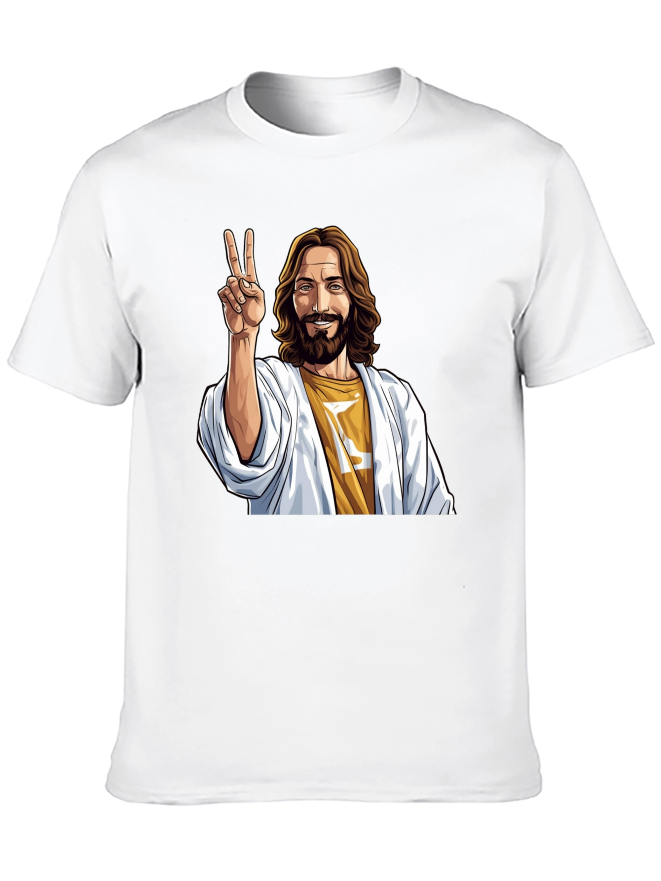 Peace Jesus Graphic Tee - Black Cotton Blend