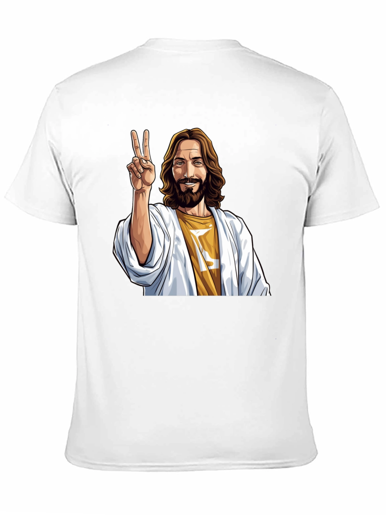 Peace Jesus Graphic Tee - Black Cotton Blend