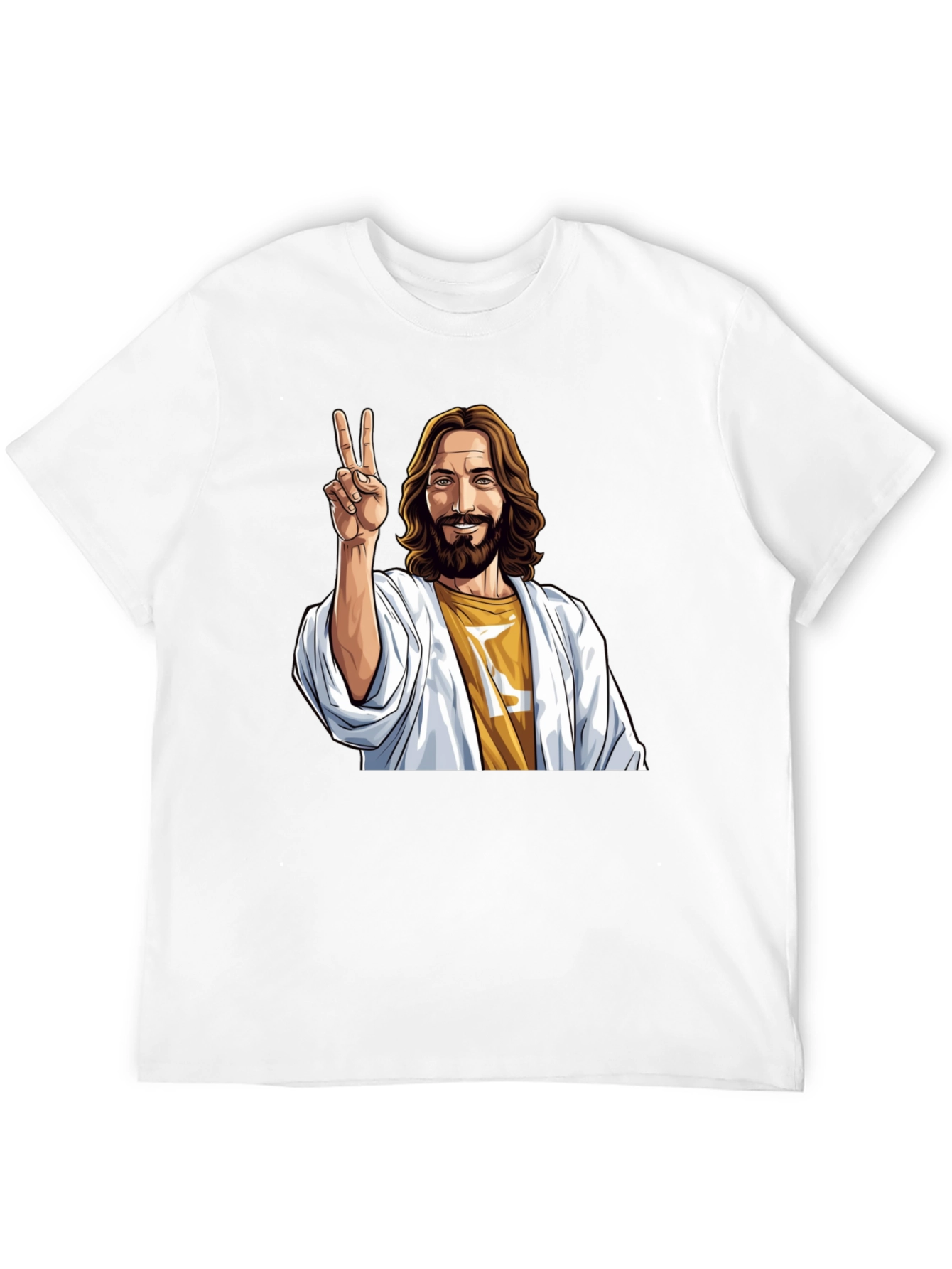 Peace Jesus Graphic Tee - Black Cotton Blend