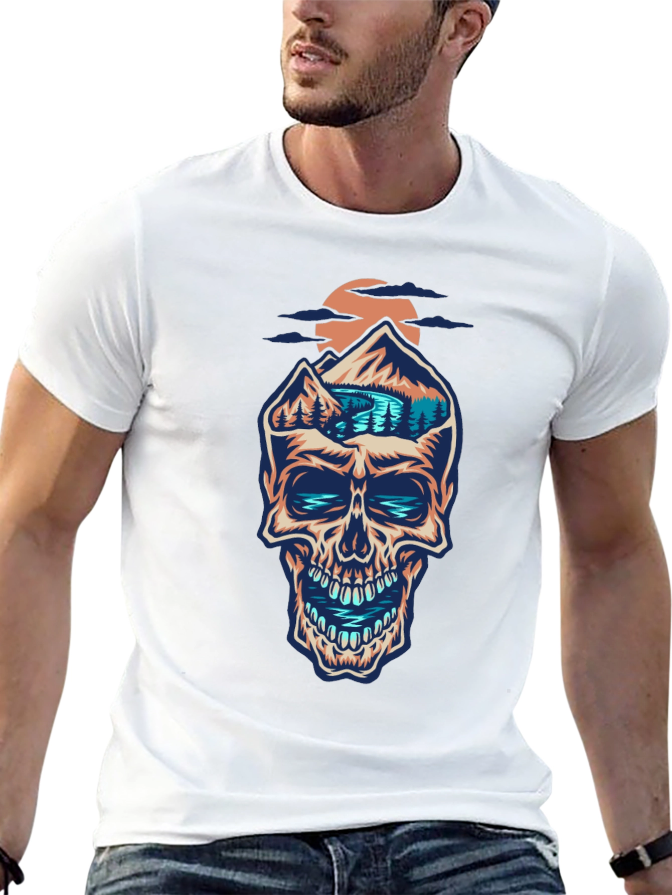 Skull Mountain Graphic Tee - Unique Design