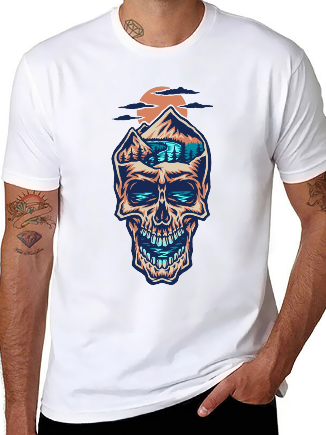 Skull Mountain Graphic Tee - Unique Design