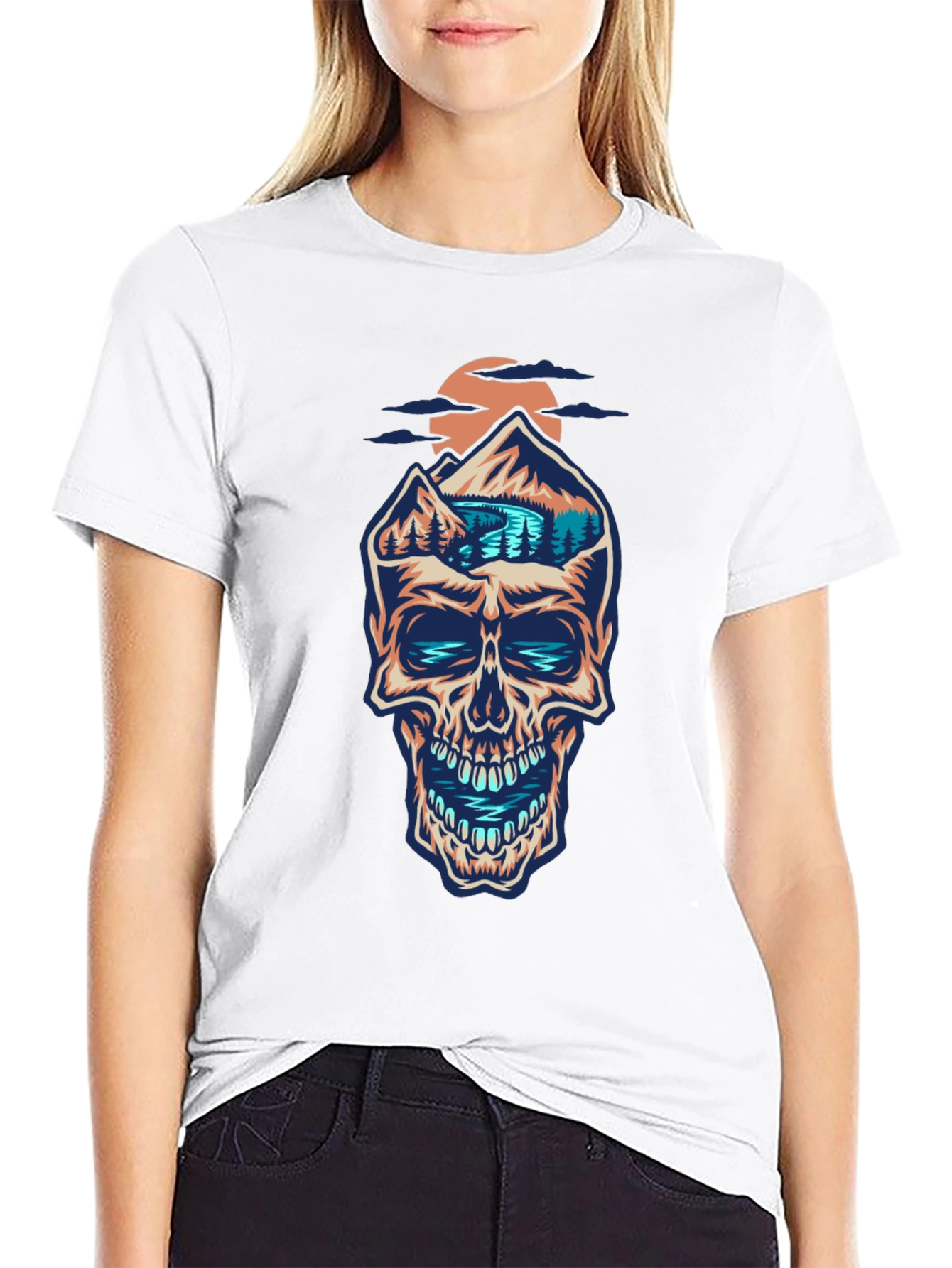 Skull Mountain Graphic Tee - Unique Design