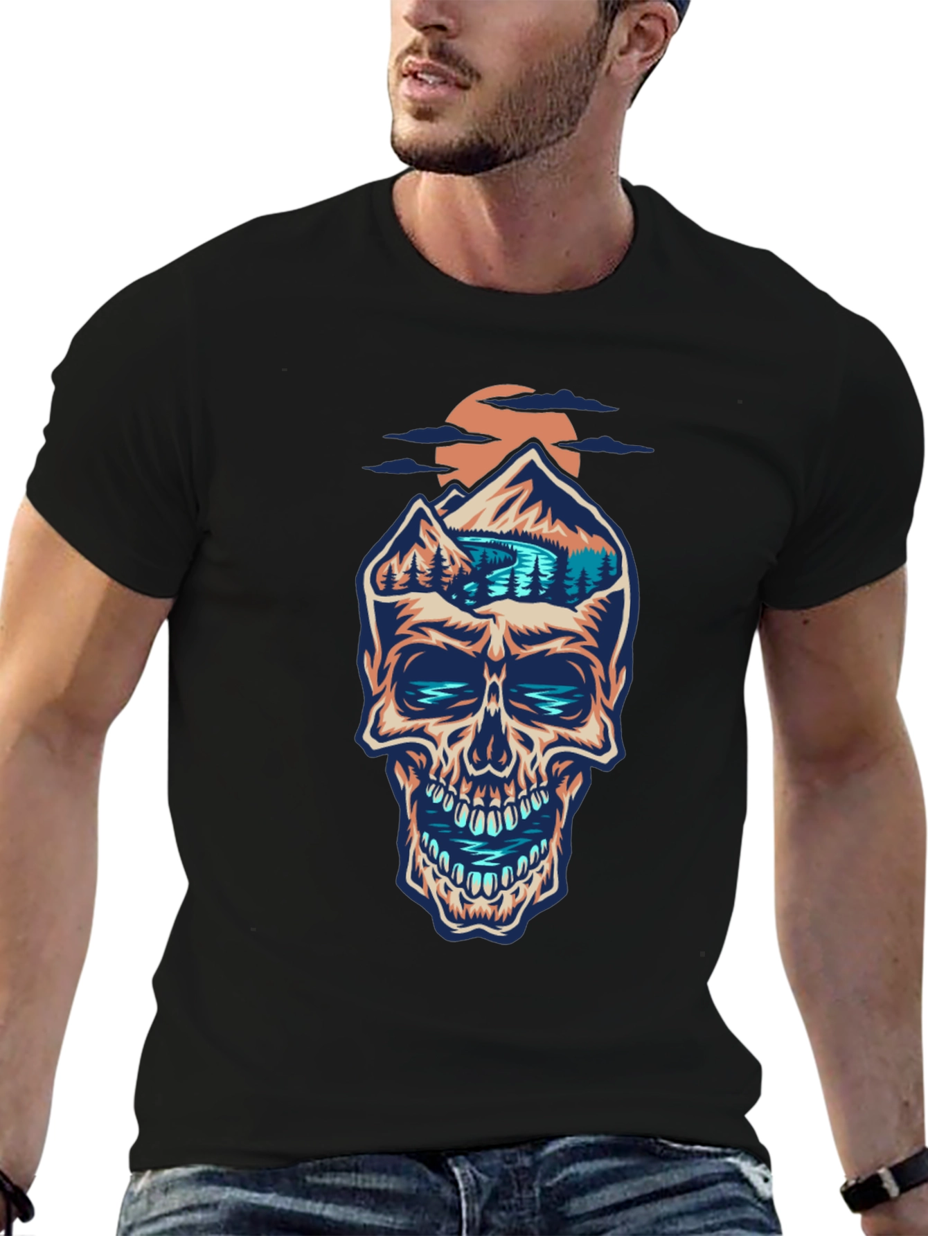 Skull Mountain Graphic Tee - Unique Design