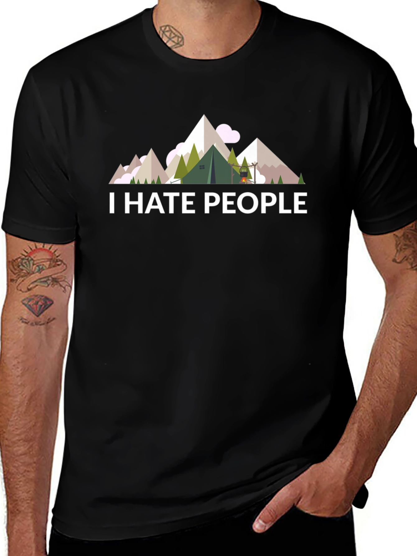 I Hate People T-Shirt - Camping & Hiking Tee
