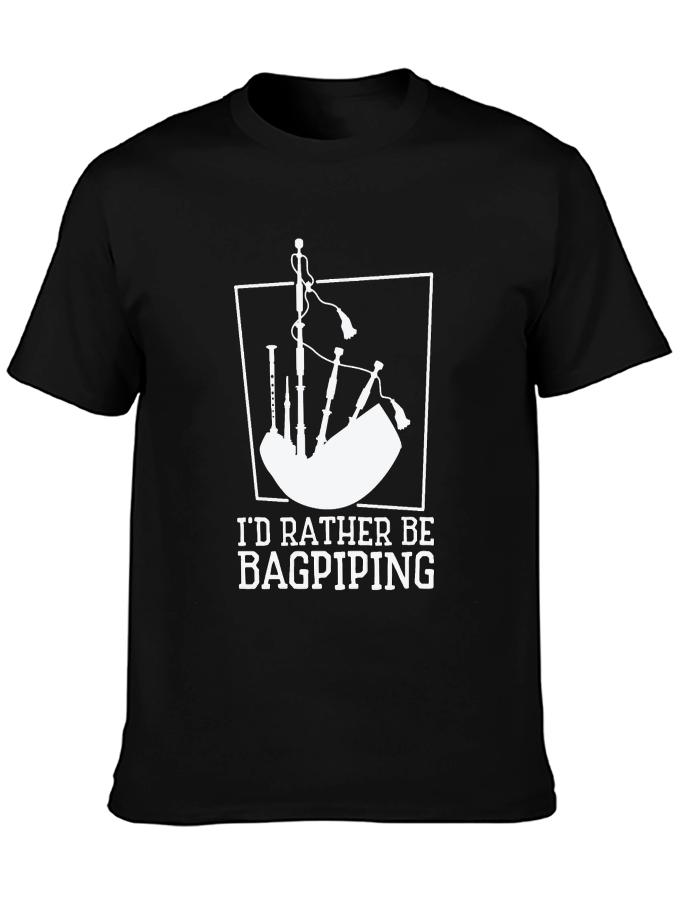 Bagpiping Graphic Tee - Black Cotton T-Shirt