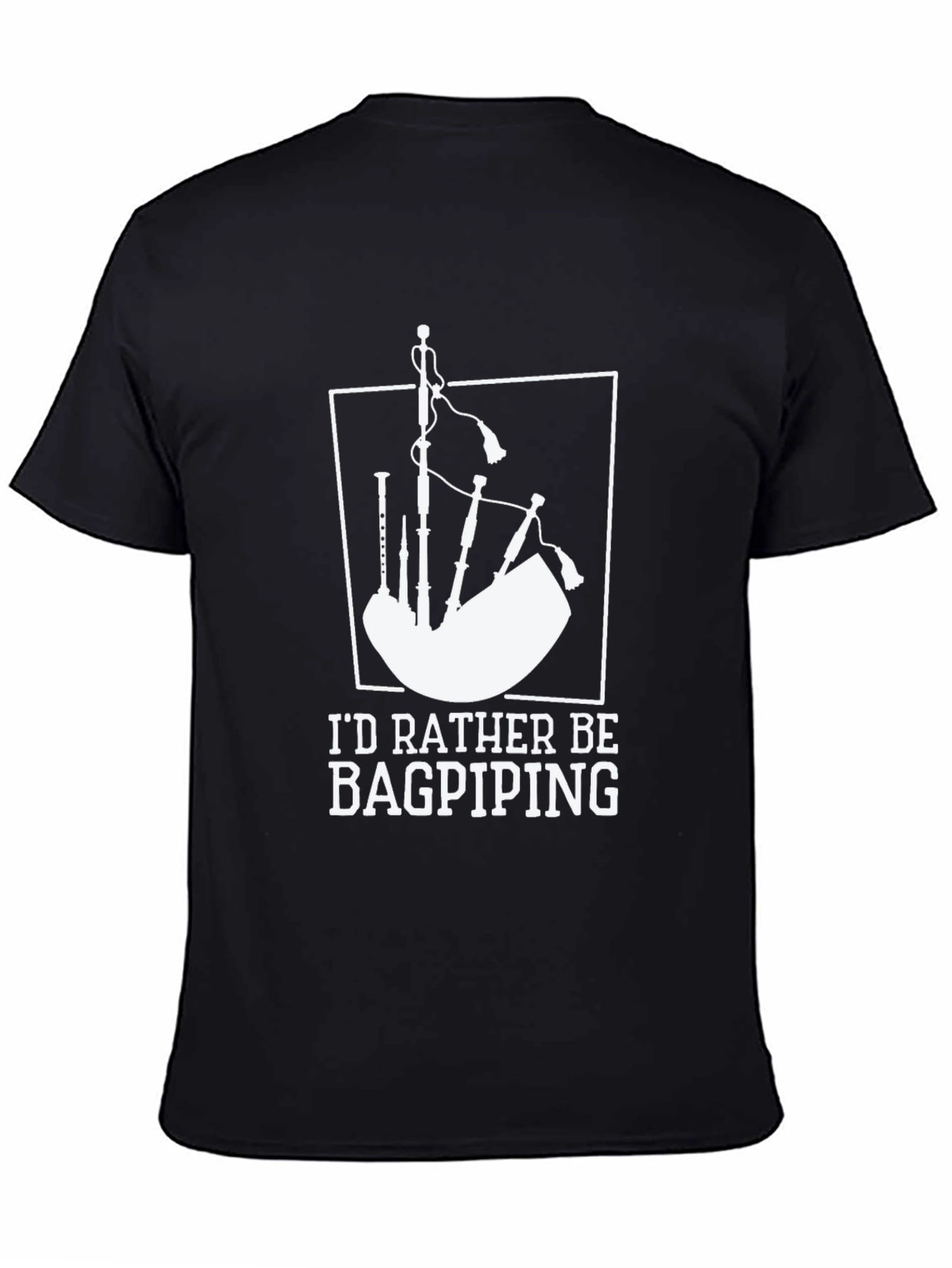 Bagpiping Graphic Tee - Black Cotton T-Shirt