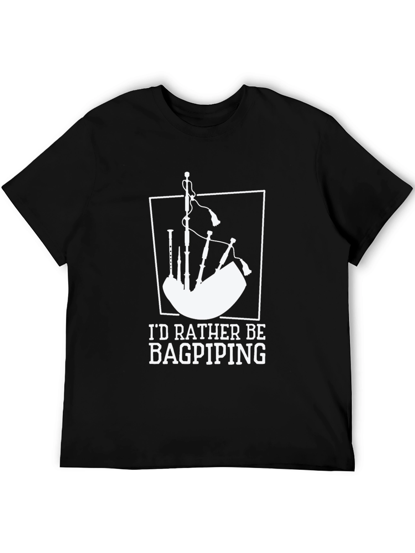 Bagpiping Graphic Tee - Black Cotton T-Shirt