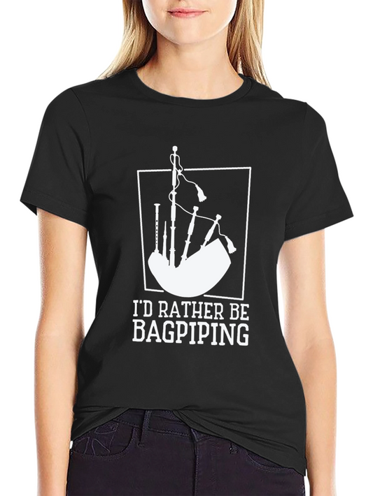 Bagpiping Graphic Tee - Black Cotton T-Shirt