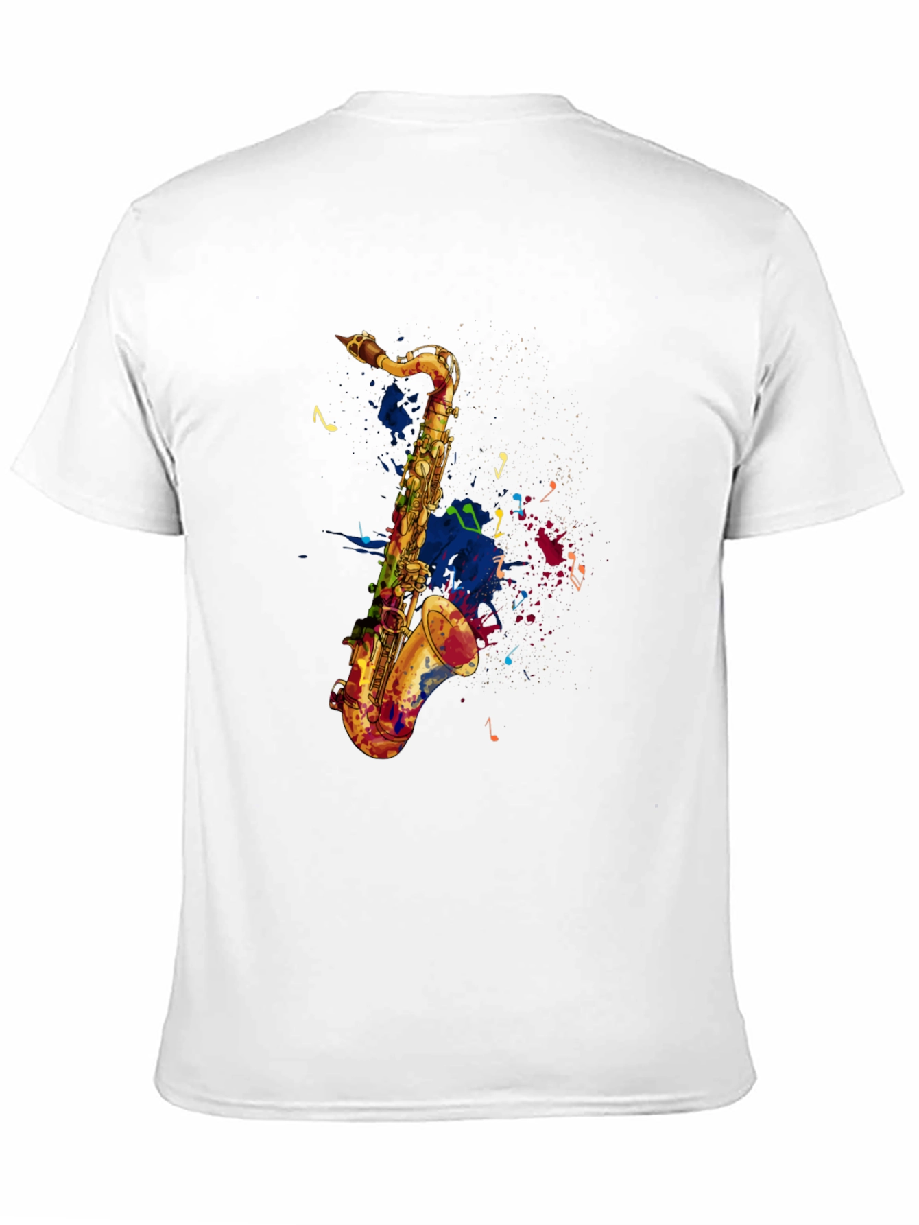 Saxophone Graphic Print Mens Black T-Shirt