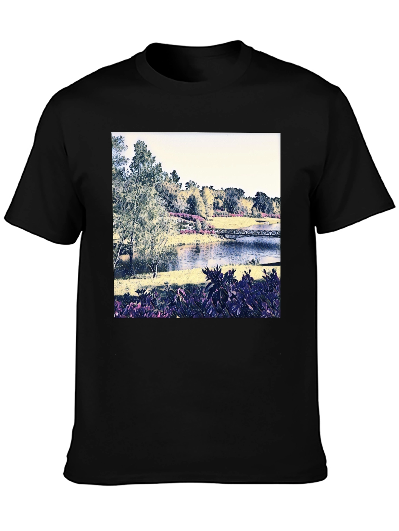 Scenic Lake View Graphic Tee - Nature Inspired Design