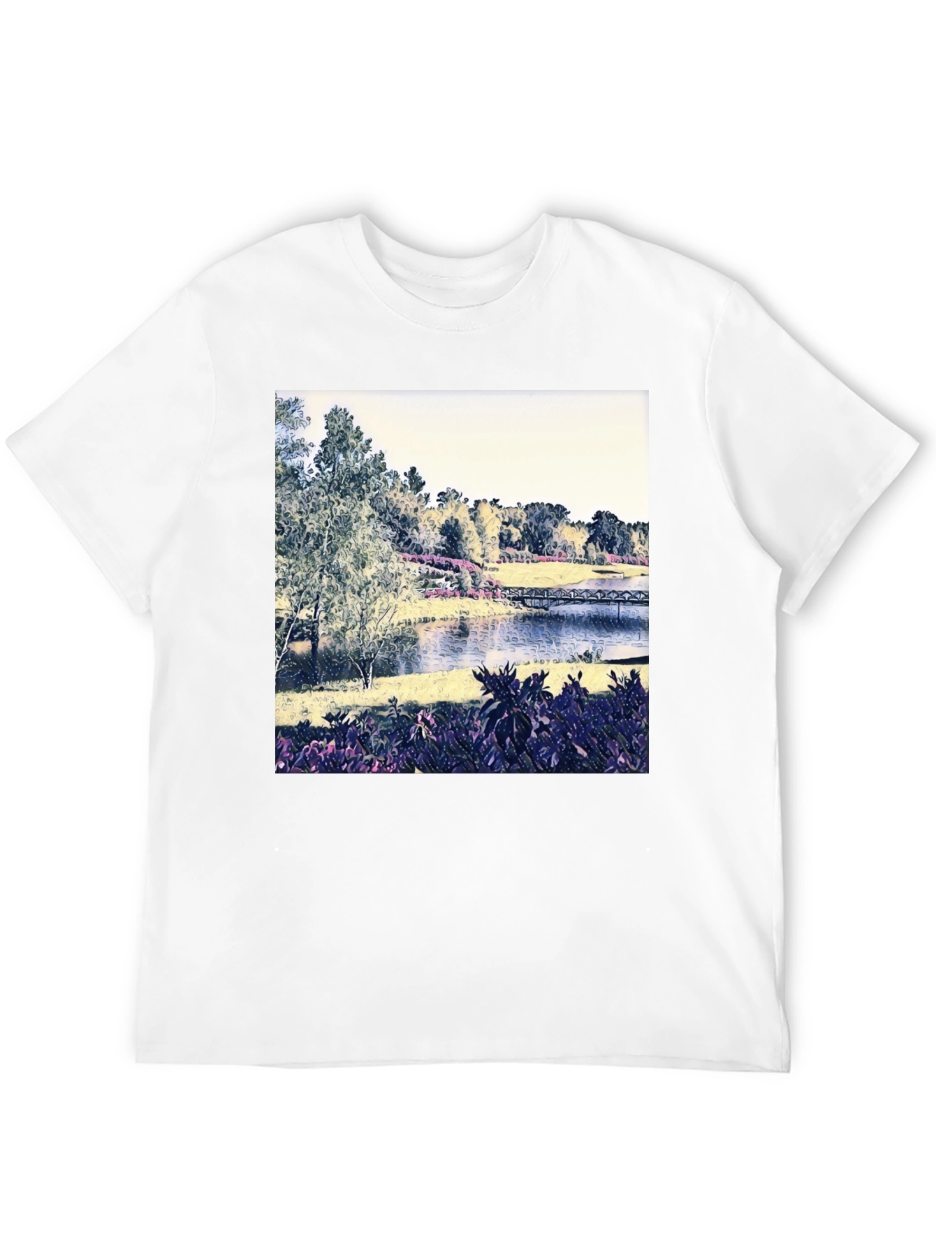 Scenic Lake View Graphic Tee - Nature Inspired Design
