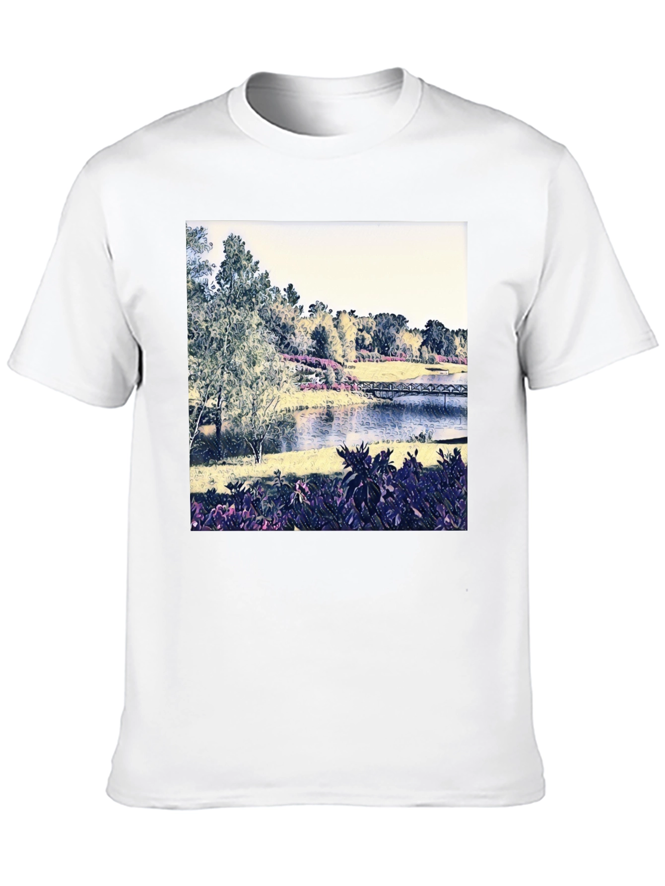 Scenic Lake View Graphic Tee - Nature Inspired Design