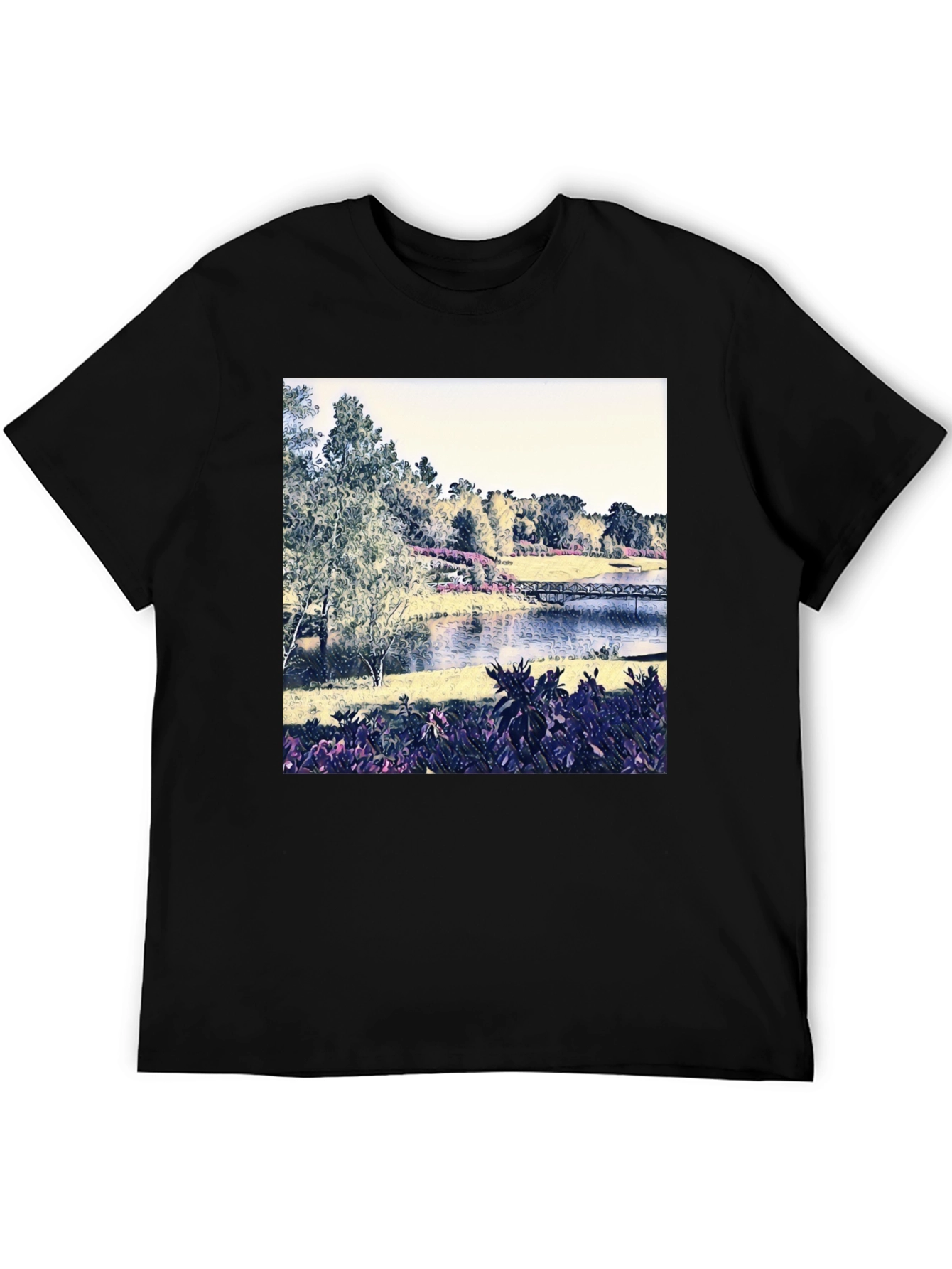 Scenic Lake View Graphic Tee - Nature Inspired Design