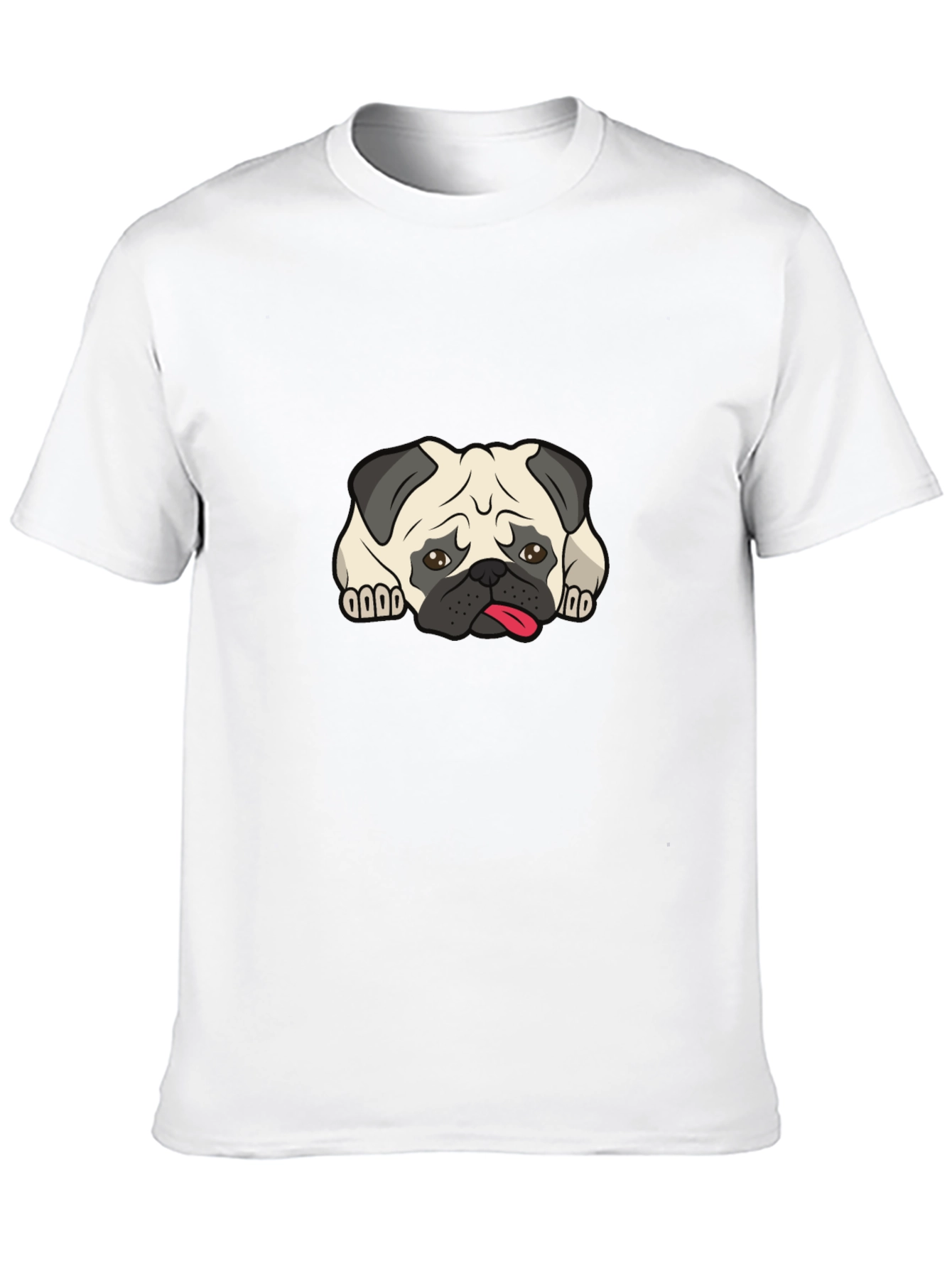Pug Graphic Black T-Shirt - Mens Casual Tee