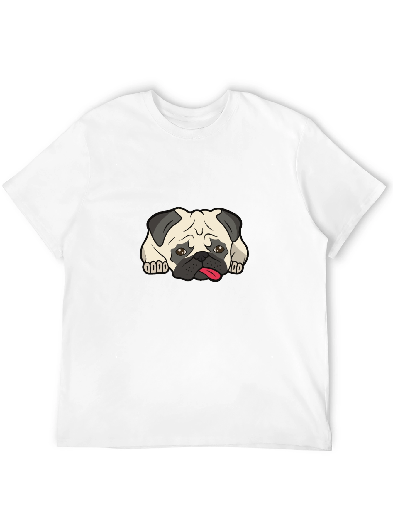Pug Graphic Black T-Shirt - Mens Casual Tee