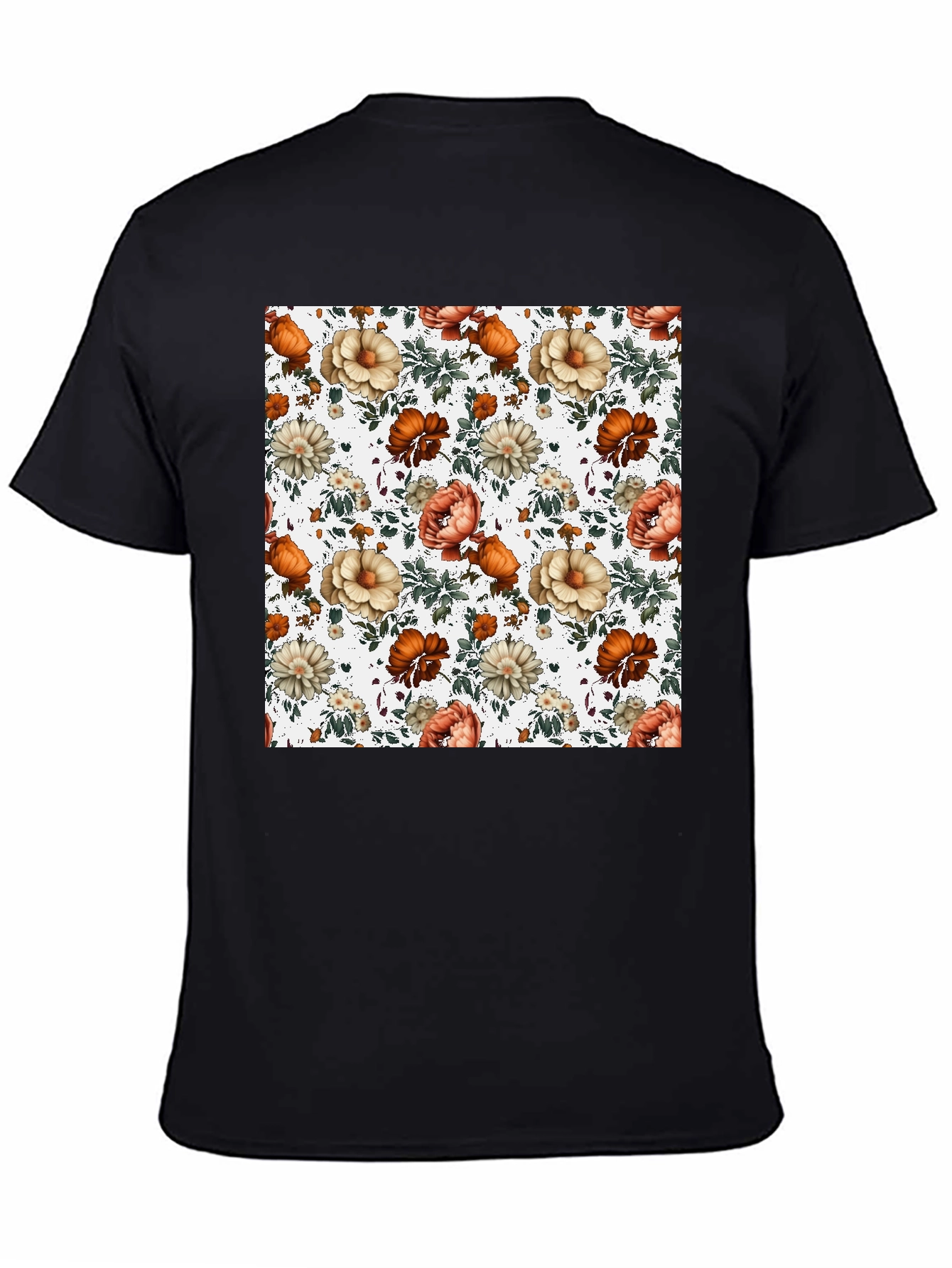 Floral Pattern T-Shirt - Unique Artistic Design