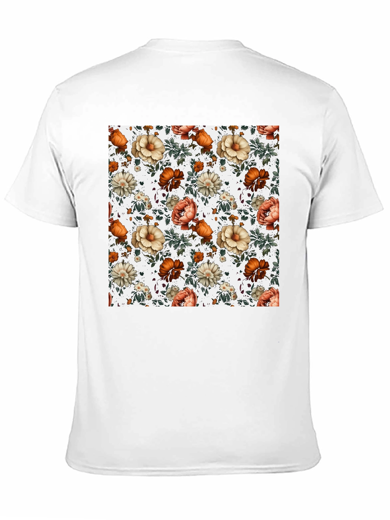 Floral Pattern T-Shirt - Unique Artistic Design