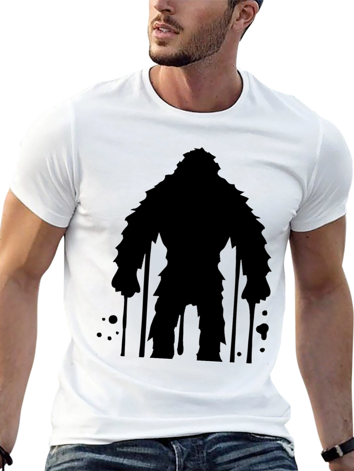 Bigfoot Silhouette Graphic Tee - Mens Black T-Shirt
