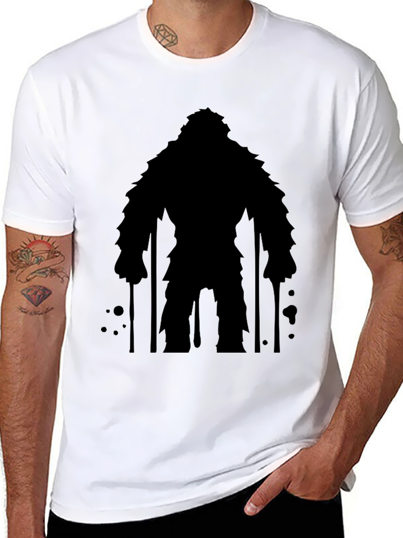 Bigfoot Silhouette Graphic Tee - Mens Black T-Shirt