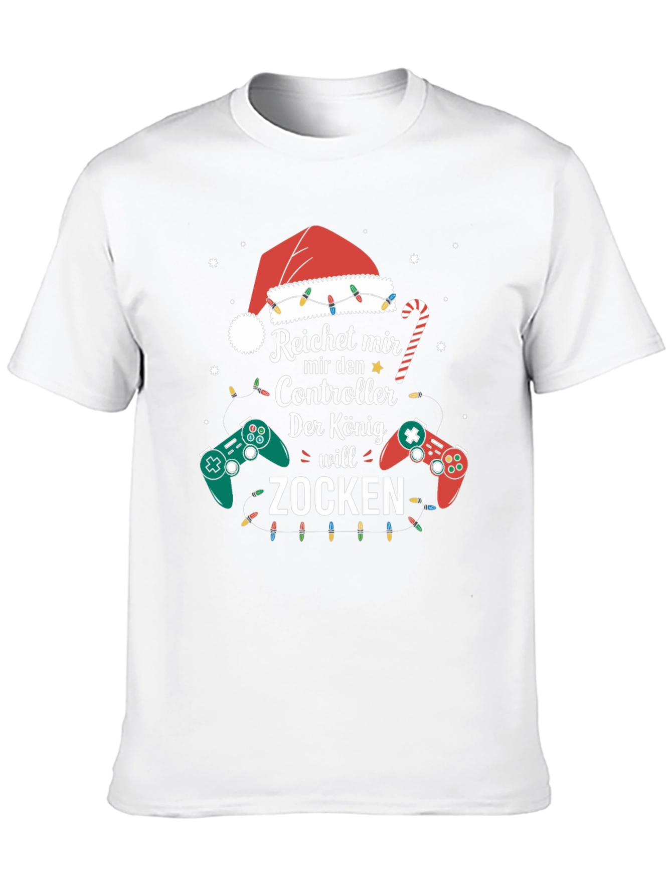 Gamer King Christmas T-Shirt - Zocken Controller Design