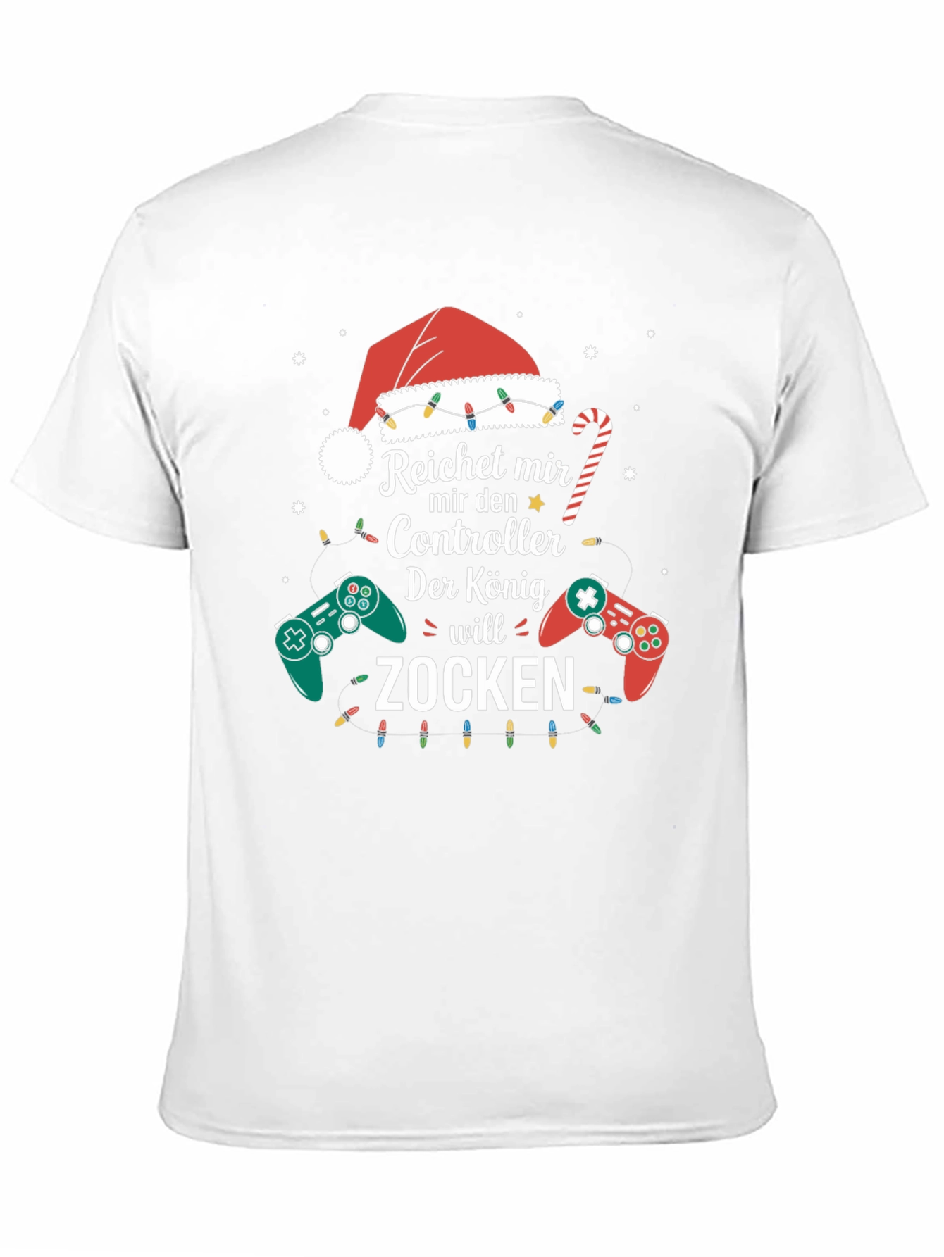 Gamer King Christmas T-Shirt - Zocken Controller Design