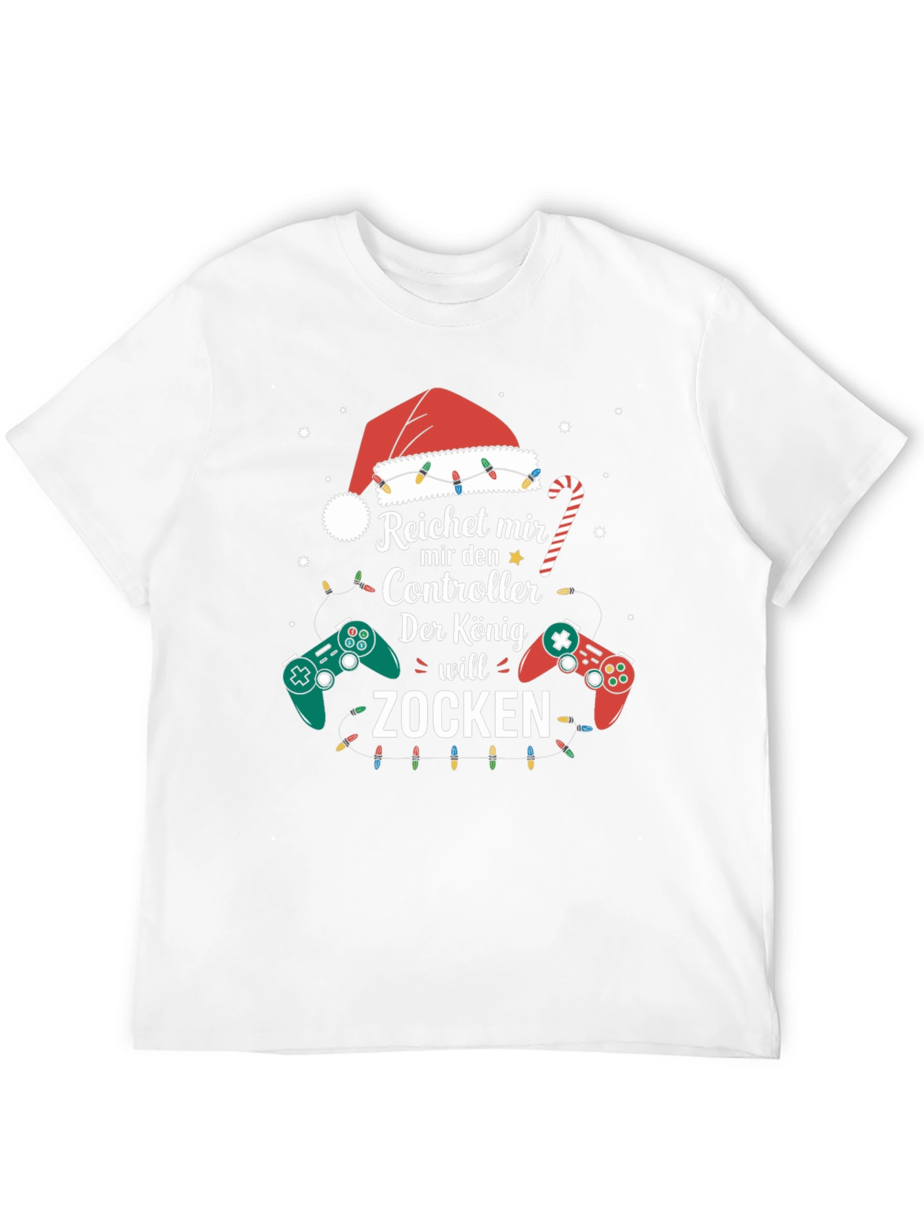 Gamer King Christmas T-Shirt - Zocken Controller Design