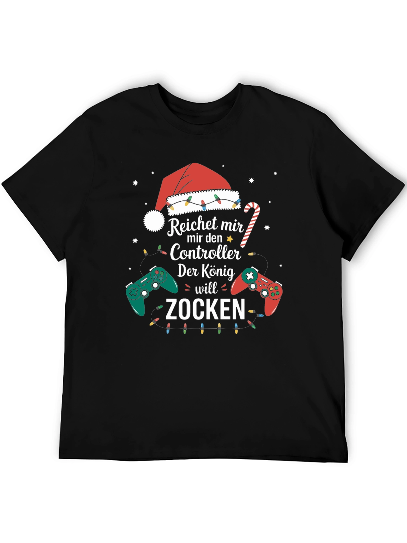 Gamer King Christmas T-Shirt - Zocken Controller Design