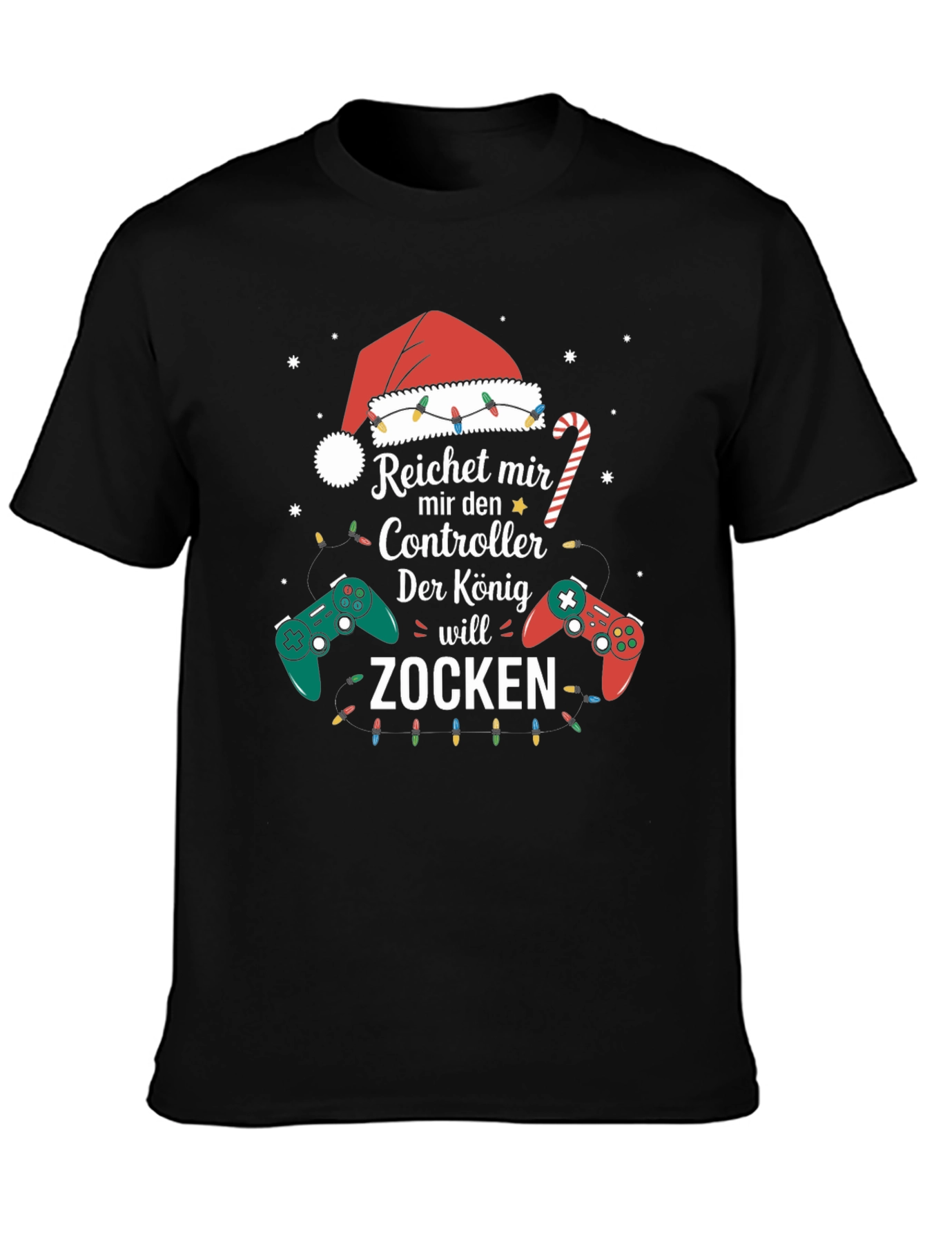 Gamer King Christmas T-Shirt - Zocken Controller Design
