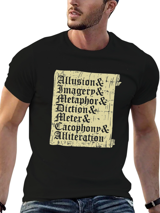 Literary Terms Scroll Graphic T-Shirt