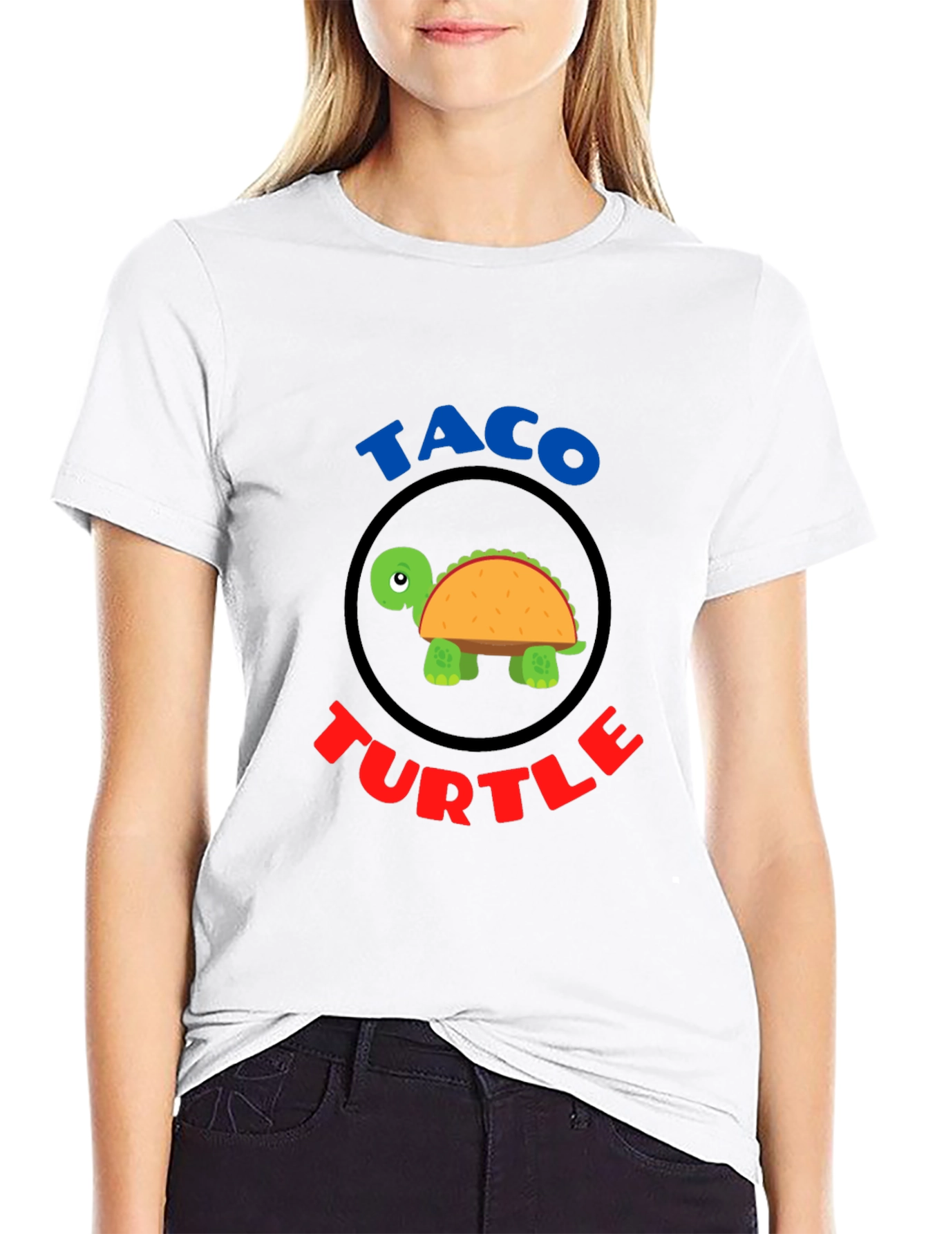 Taco Turtle Graphic T-Shirt Funny Animal Food Tee