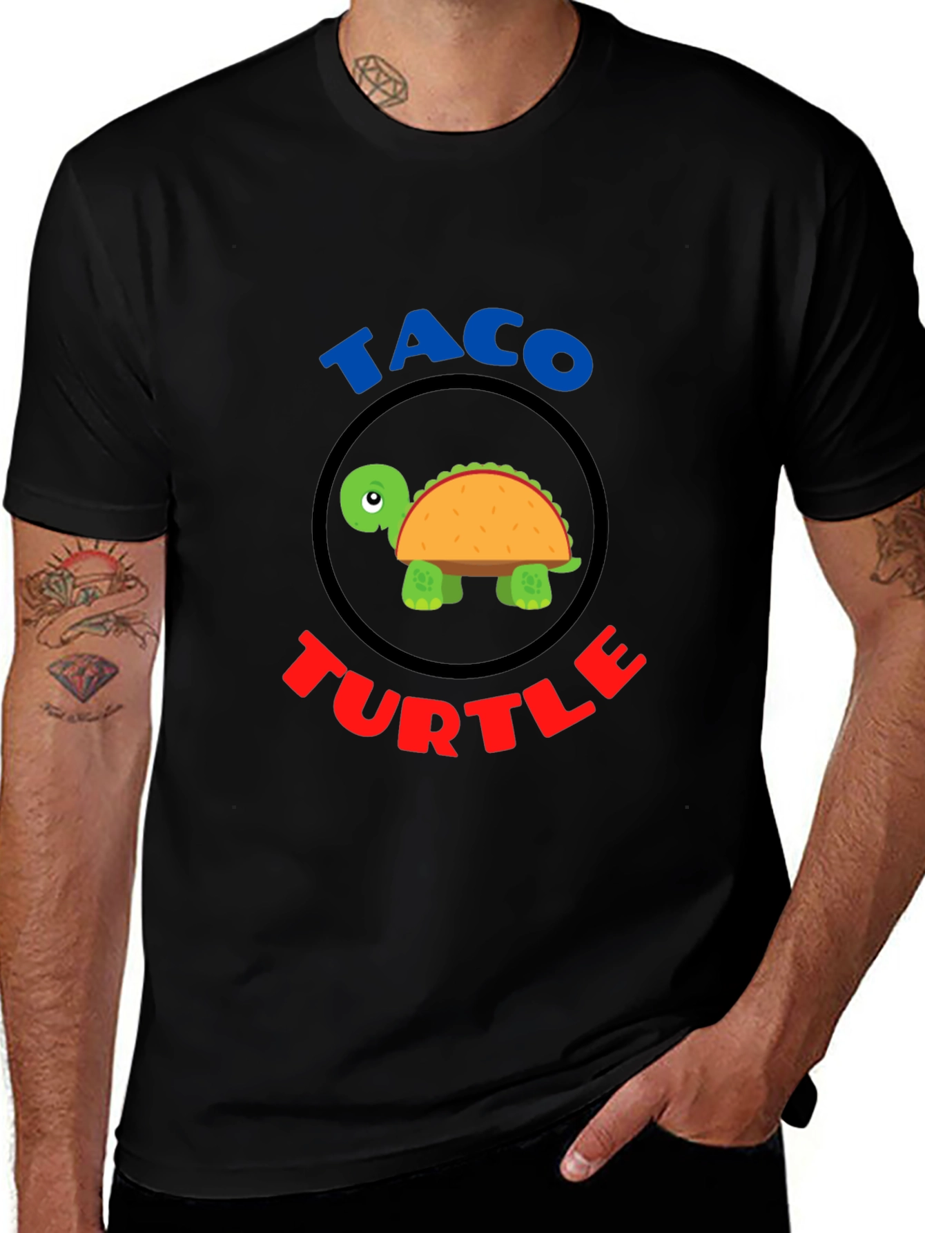 Taco Turtle Graphic T-Shirt Funny Animal Food Tee