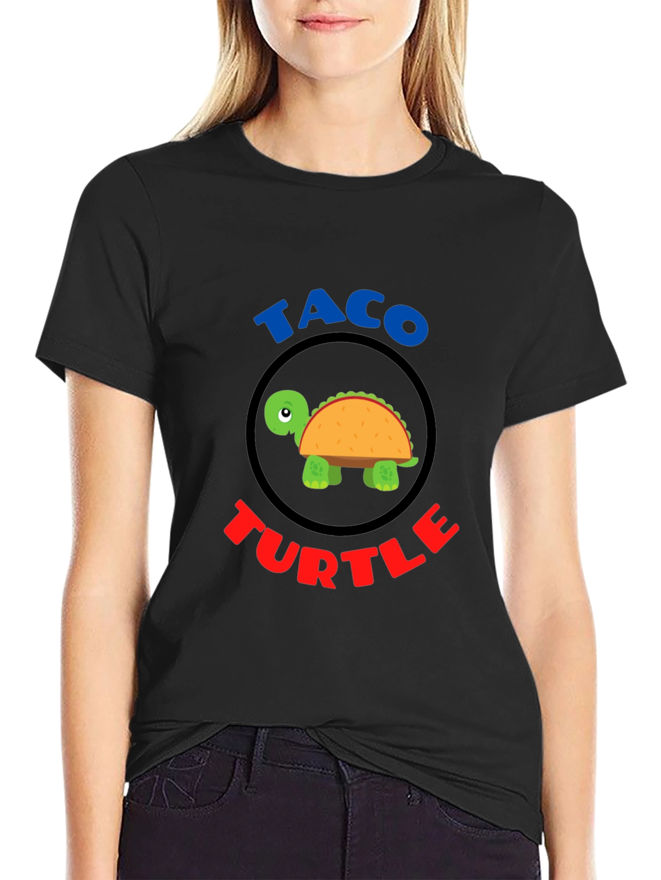 Taco Turtle Graphic T-Shirt Funny Animal Food Tee
