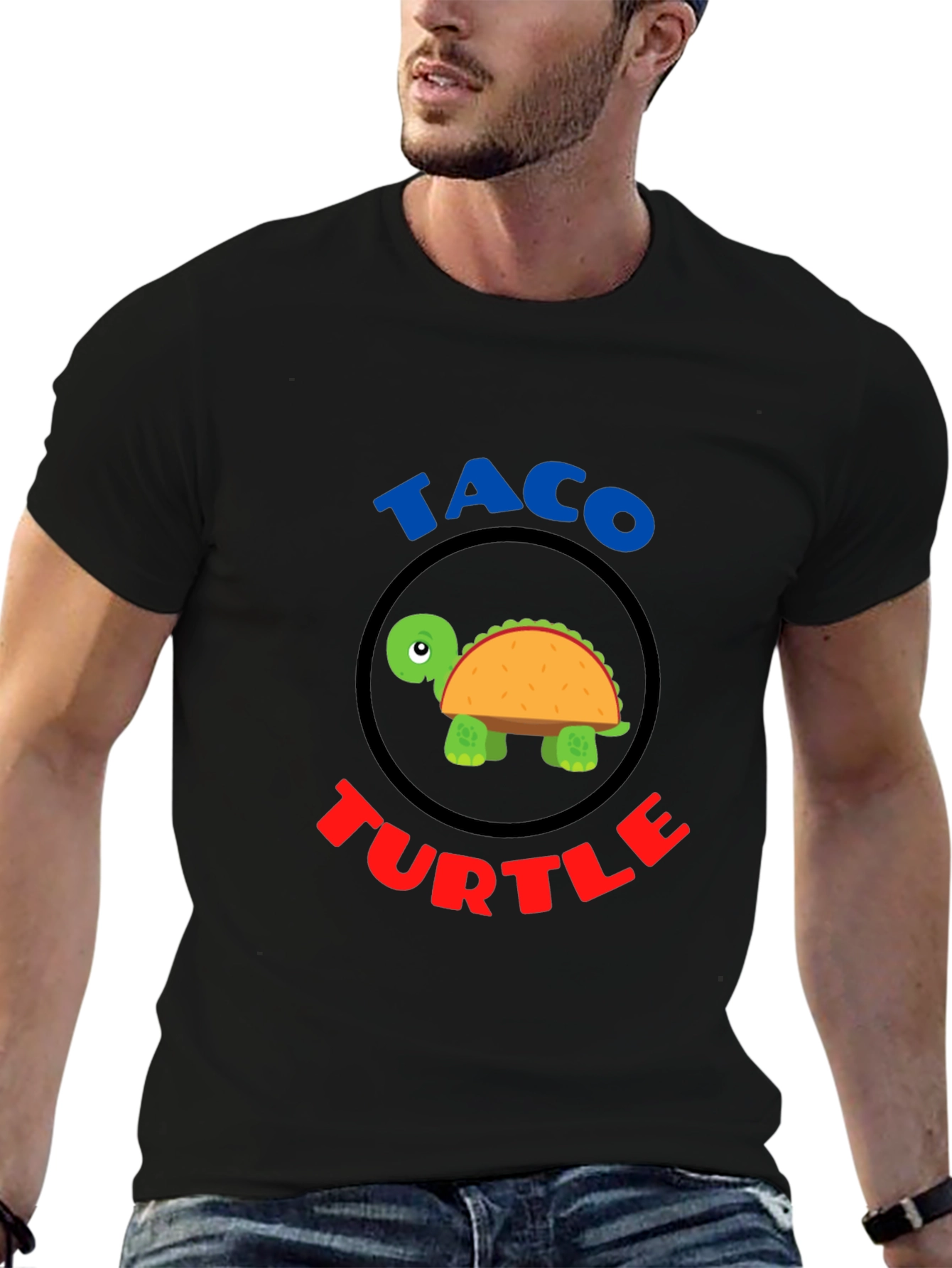 Taco Turtle Graphic T-Shirt Funny Animal Food Tee