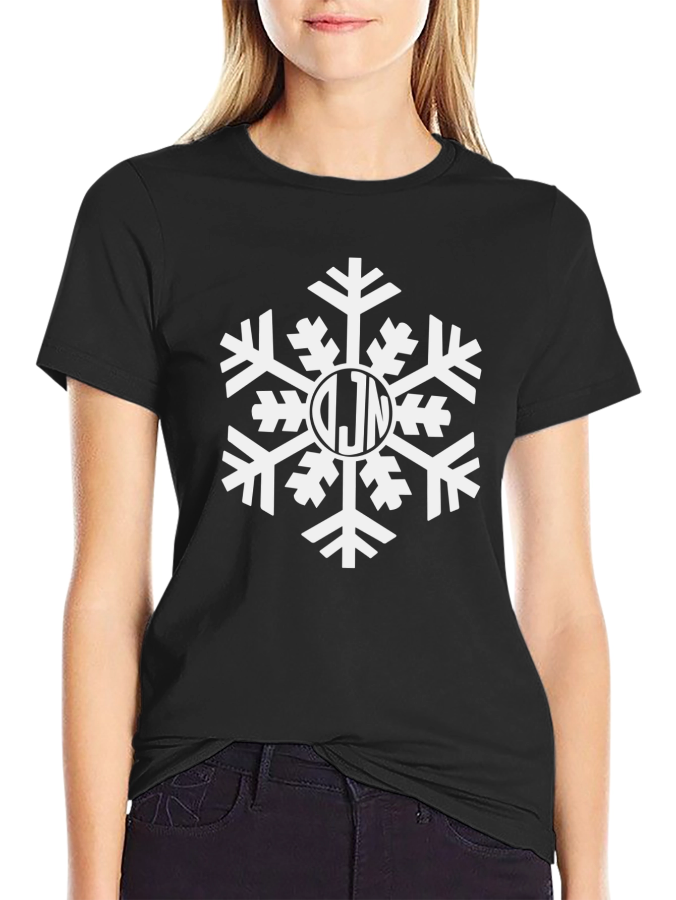 Monogrammed Snowflake Holiday T-Shirt