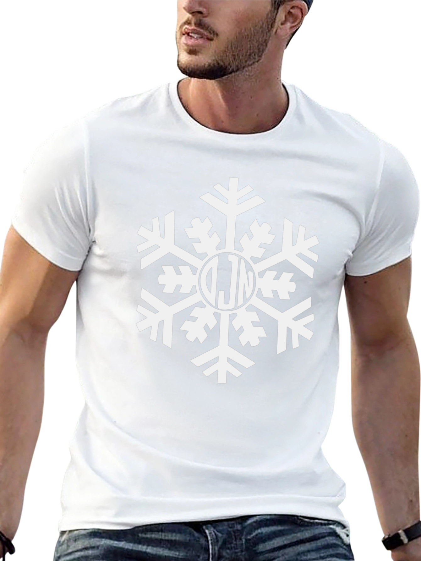 Monogrammed Snowflake Holiday T-Shirt
