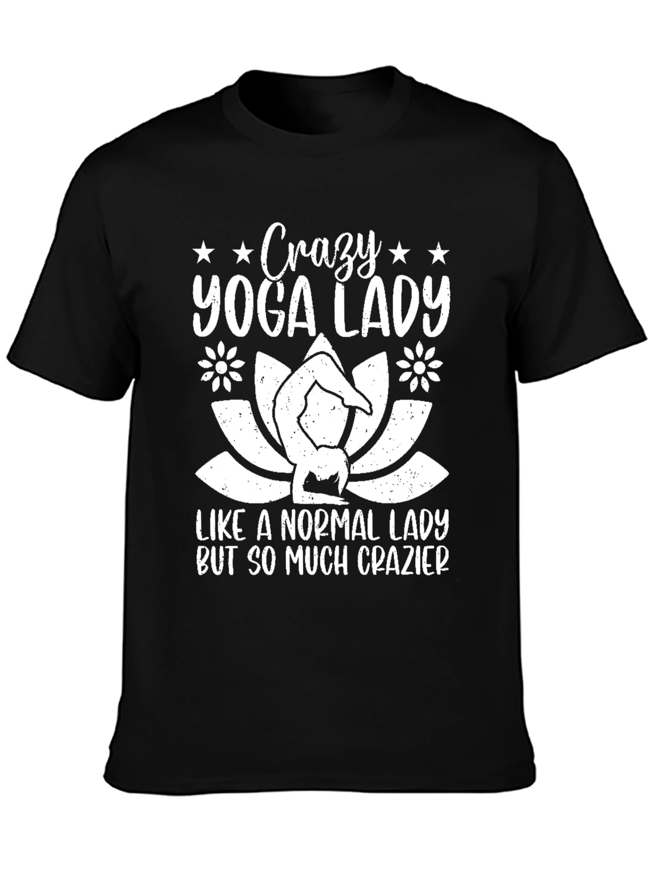 Crazy Yoga Lady T-Shirt - Unique Graphic Tee
