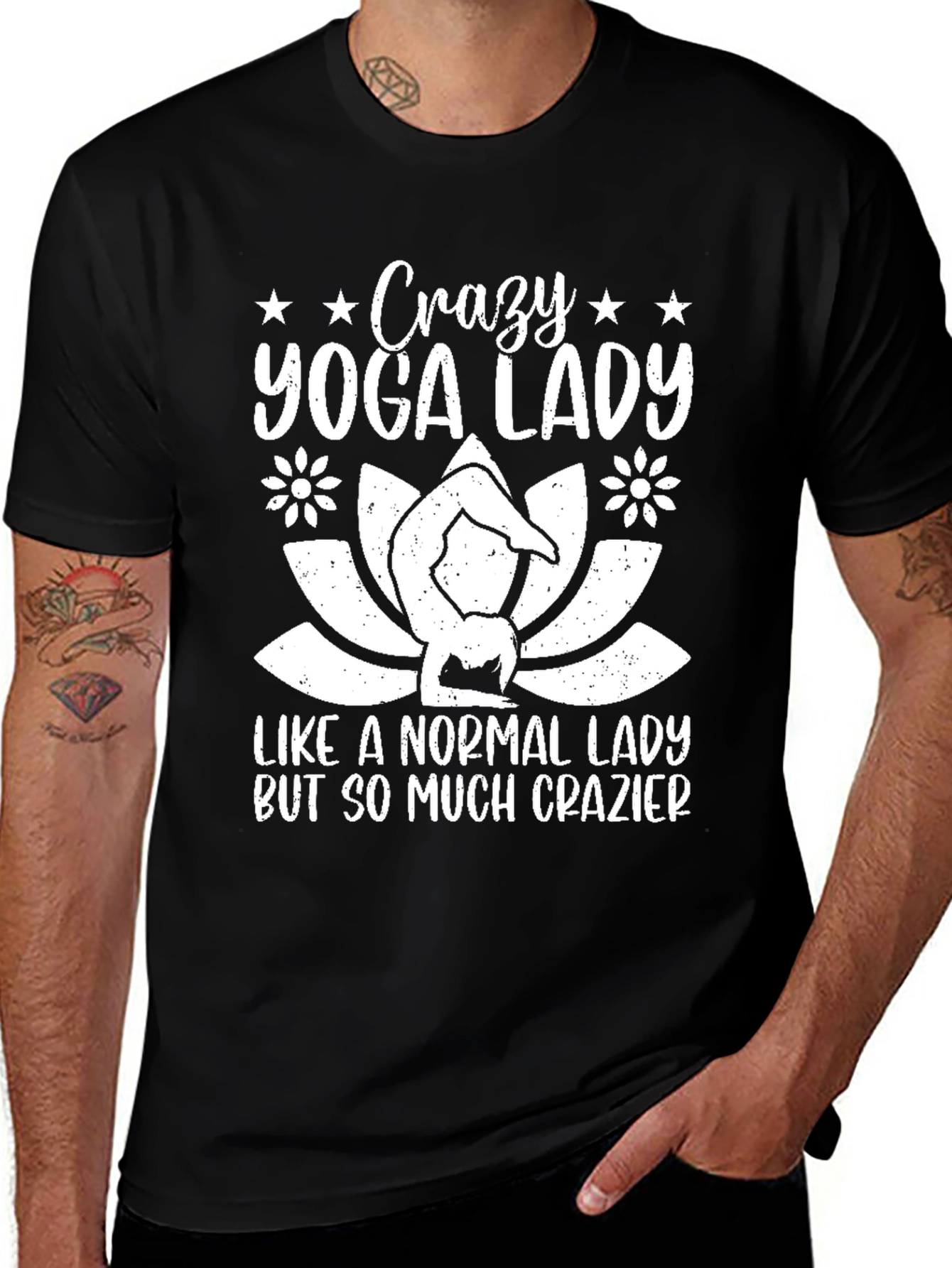 Crazy Yoga Lady T-Shirt - Unique Graphic Tee