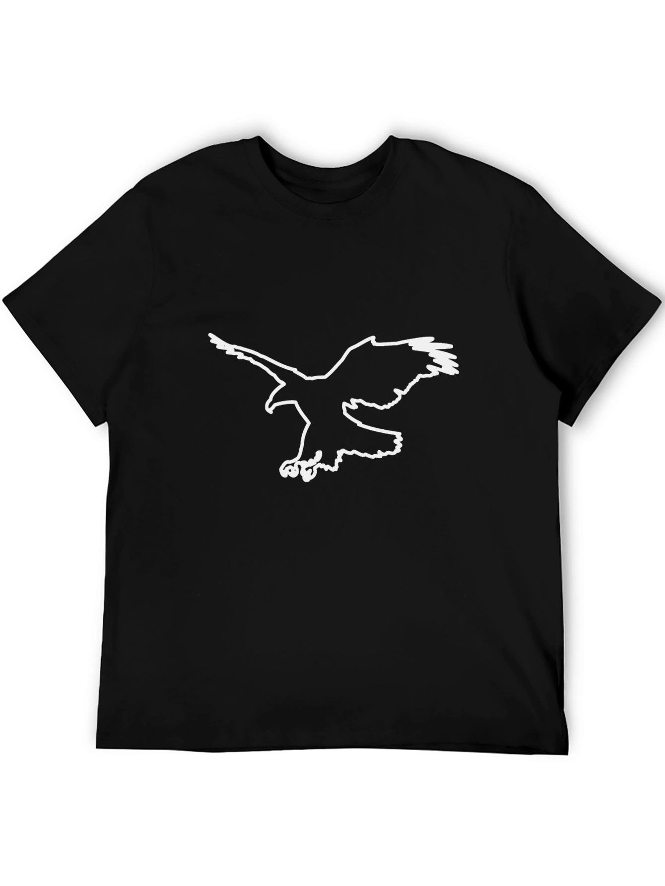 Mens Black T-Shirt with Eagle Graphic