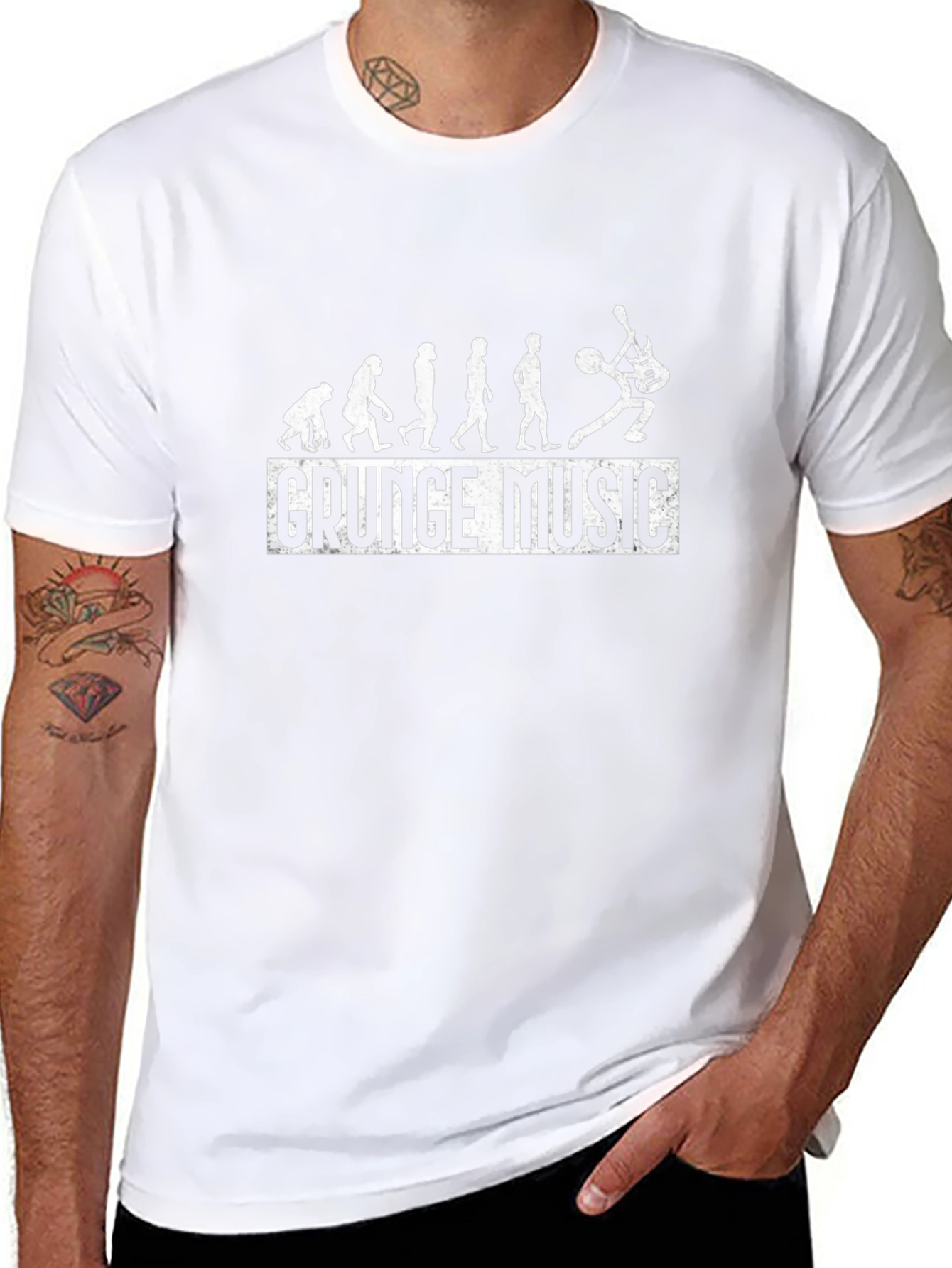 Grunge Music Evolution T-Shirt - Black