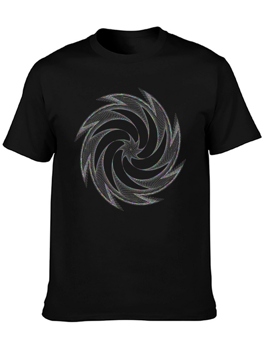 Abstract Swirl Graphic Tee - Black Cotton Blend