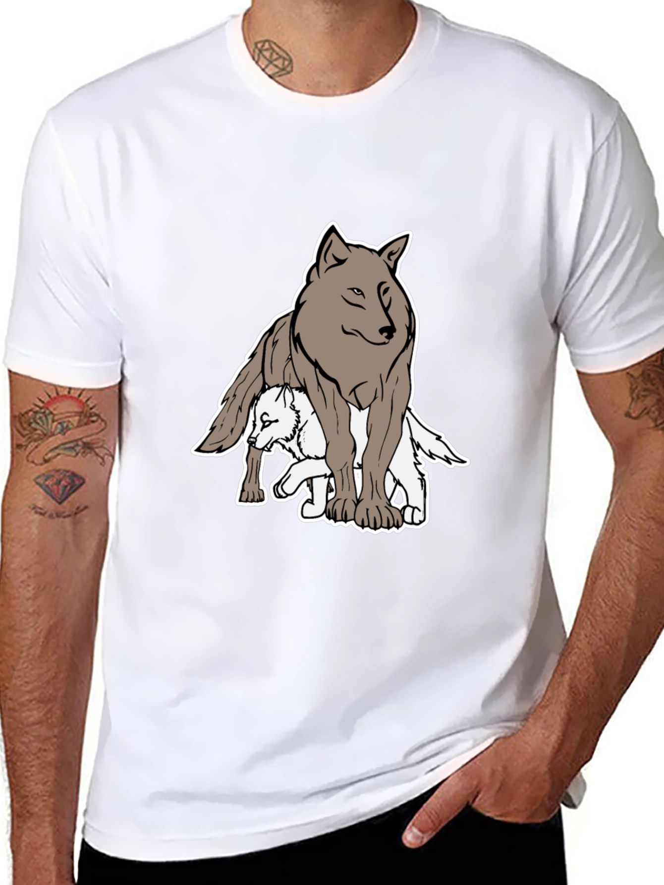Wolf Pack Graphic Tee - Black Casual Shirt